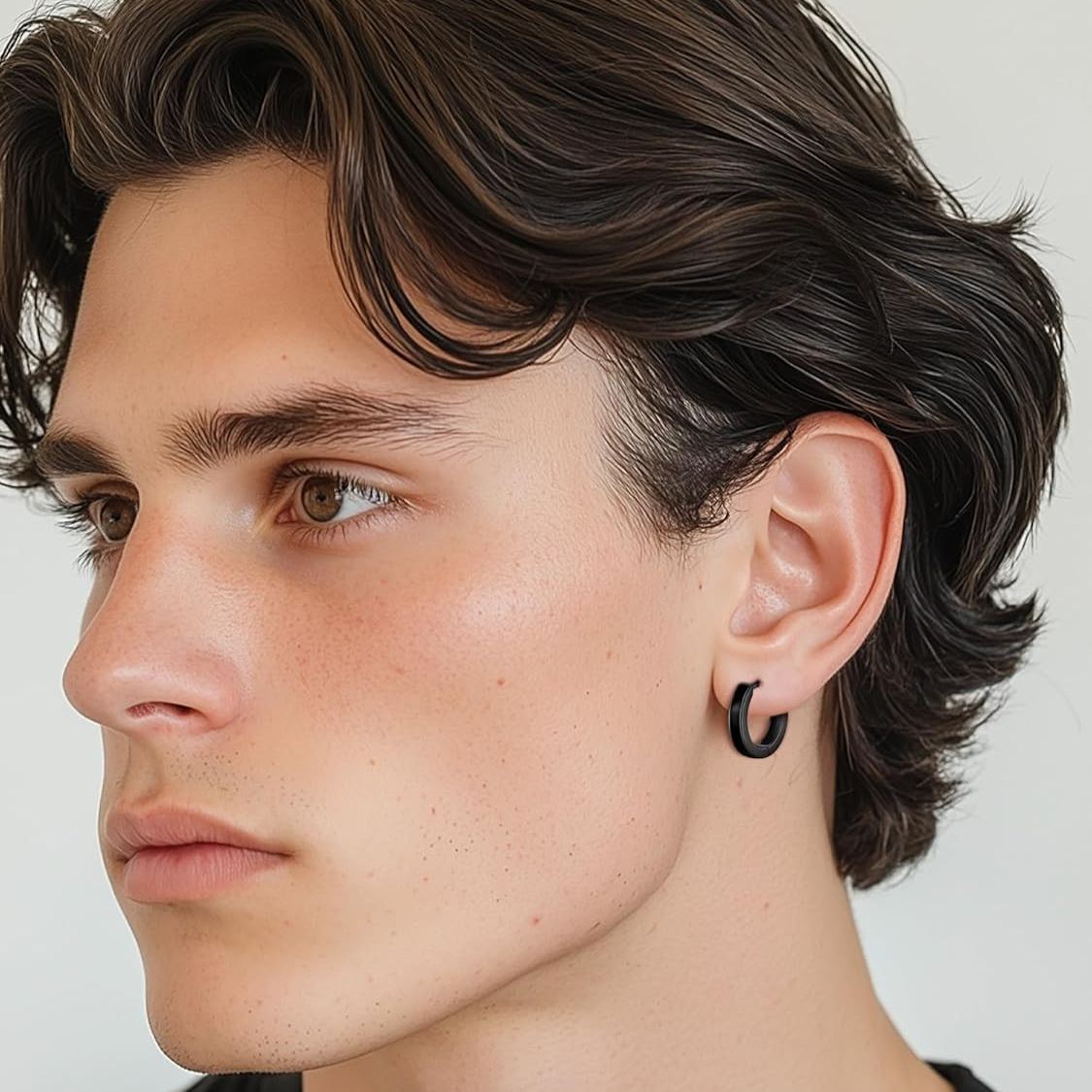 High Polised Lightweight Hoop Earrings for Men