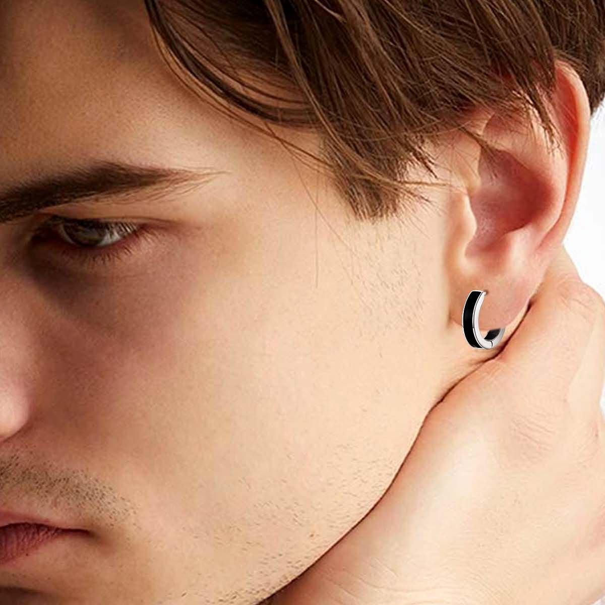 Hypoallergenic Lightweight Hoop Earrings for Men