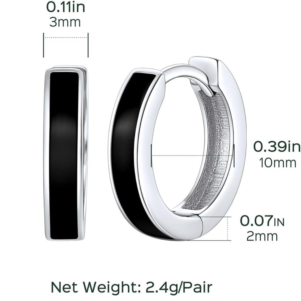 High Polised Lightweight Hoop Earrings Details: Dimensions, Hypoallergenic, Lever Back.