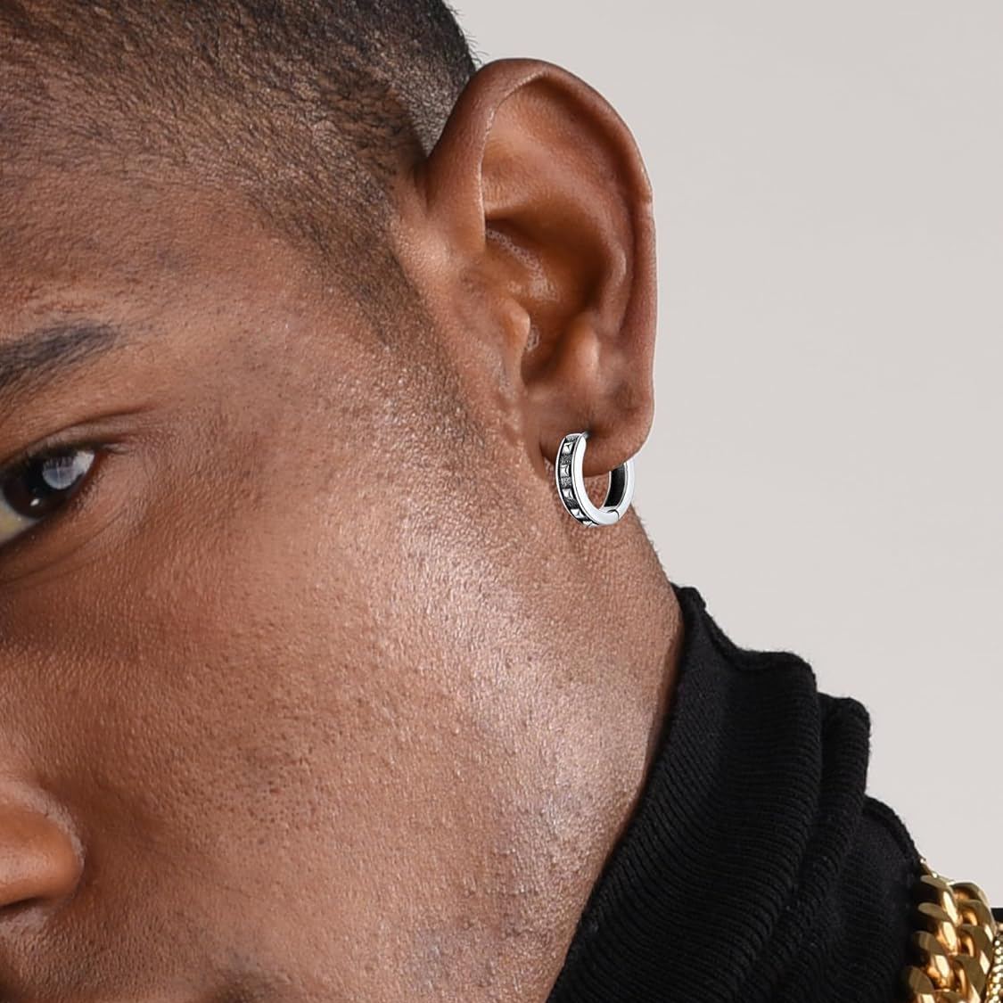 Punk Spike Hoop Earrings for Men