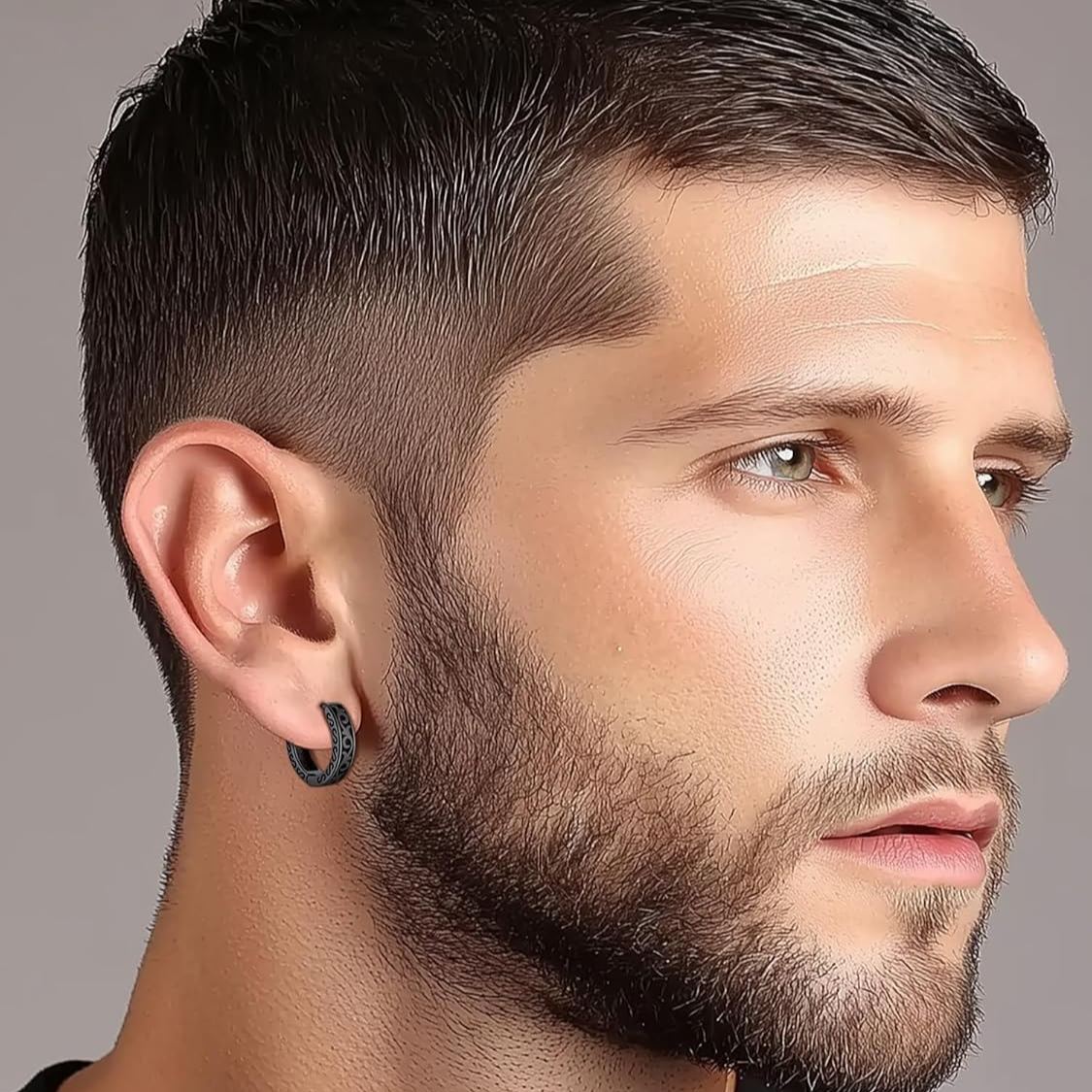 Celtic Knot Vine Huggie Hoops Earrings for Men