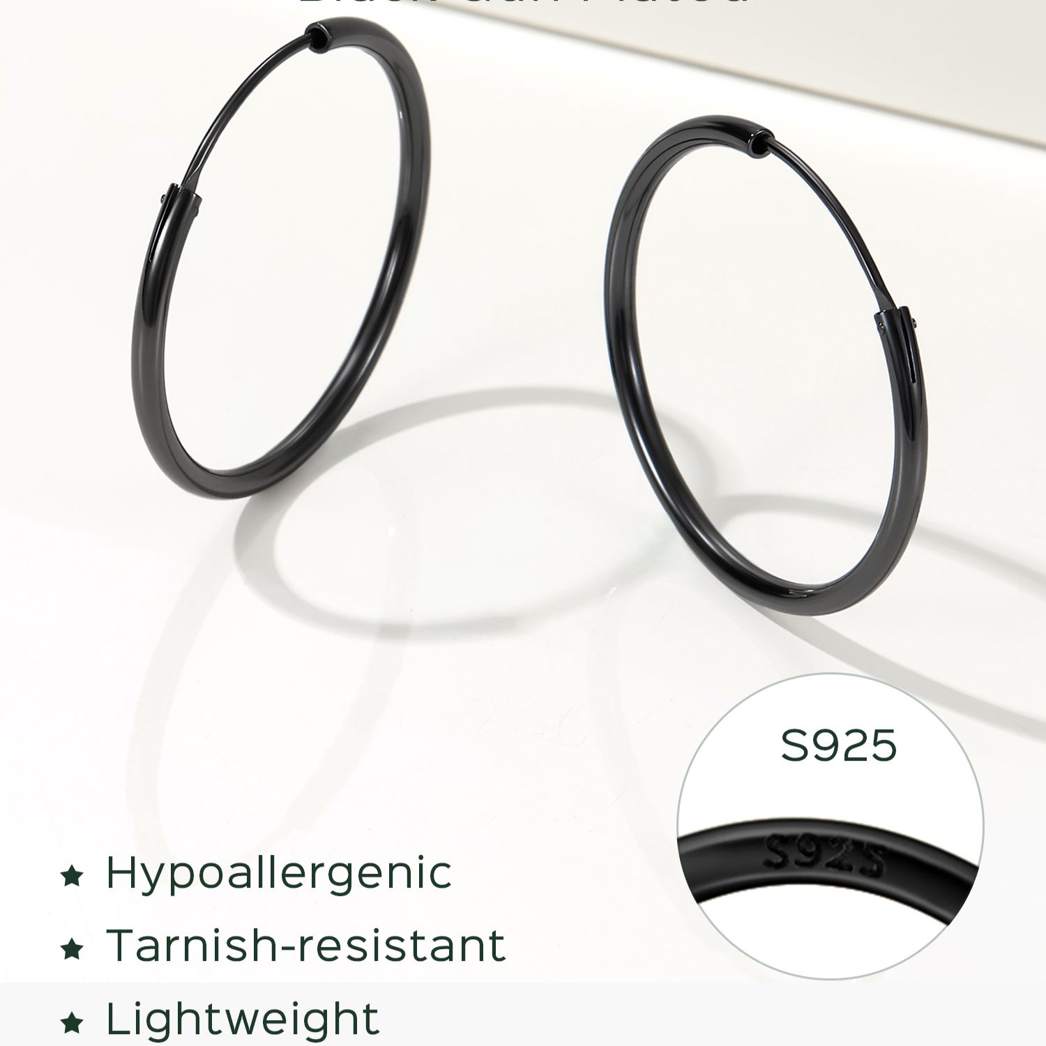 Sterling Silver Lightweight Endless Hoop Earring