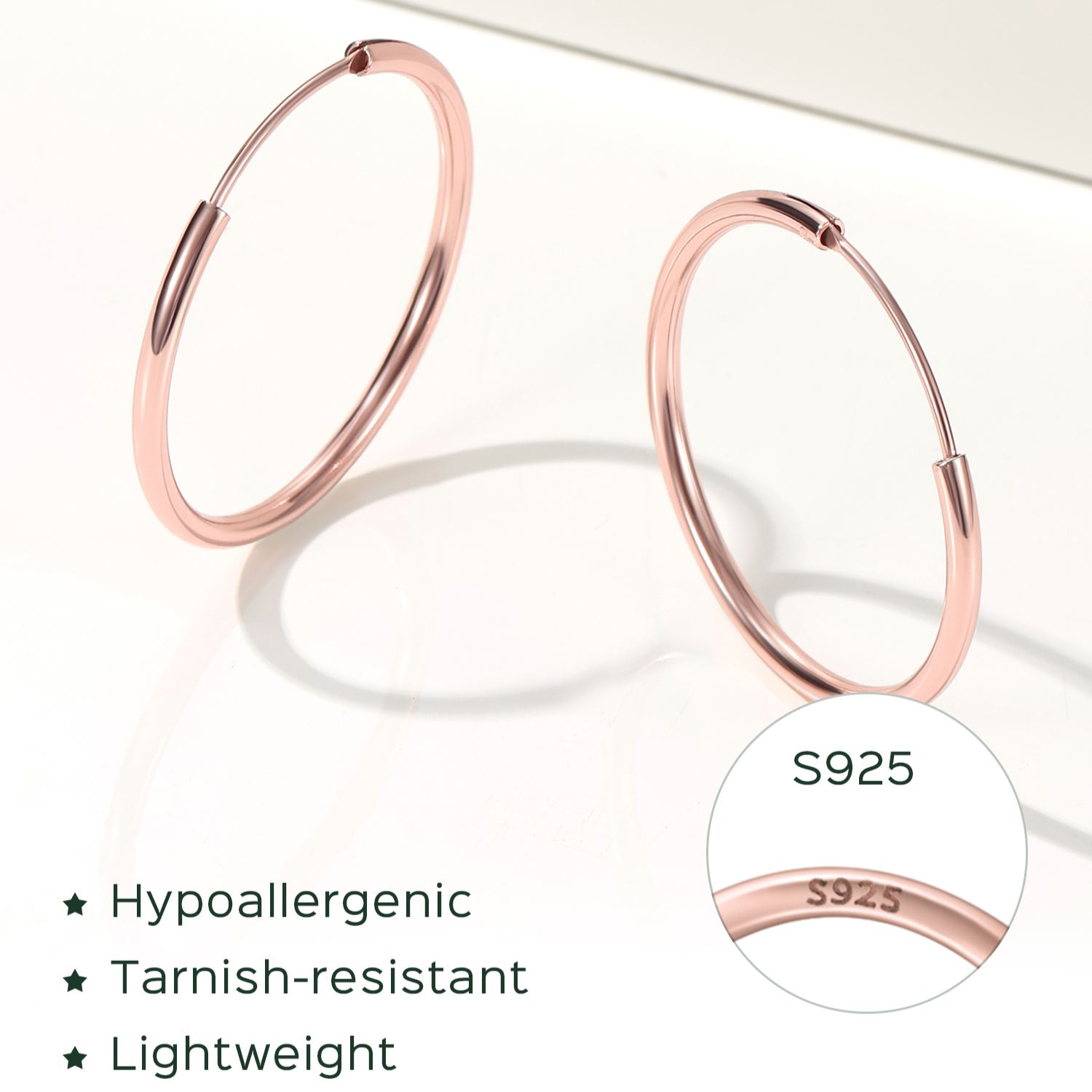 Sterling Silver Lightweight Endless Hoop Earring