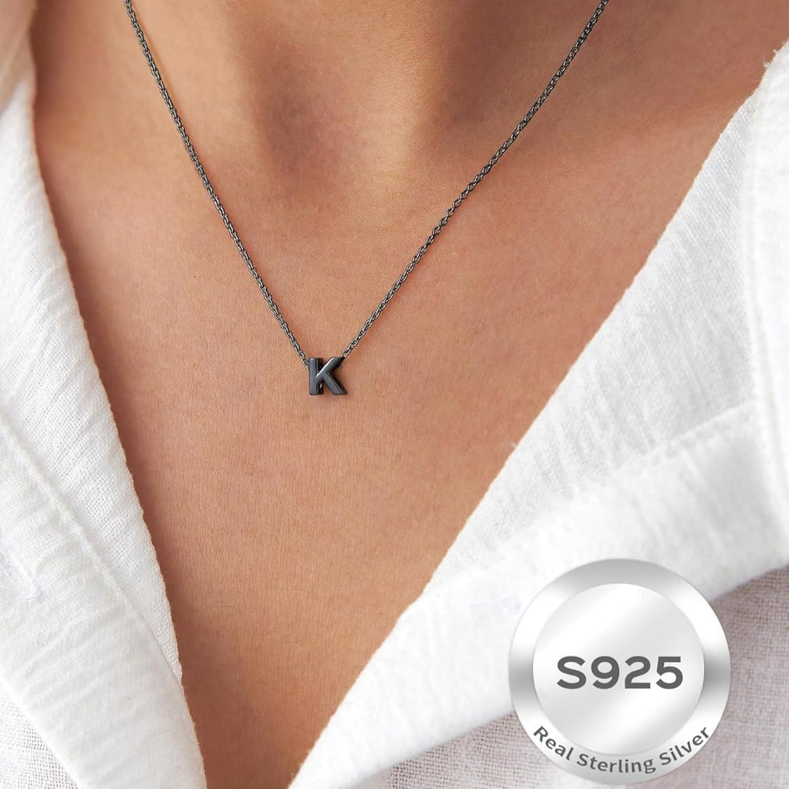Initial Dainty Necklace for women, silver jewelry, A to Z  jewelry, gift idea