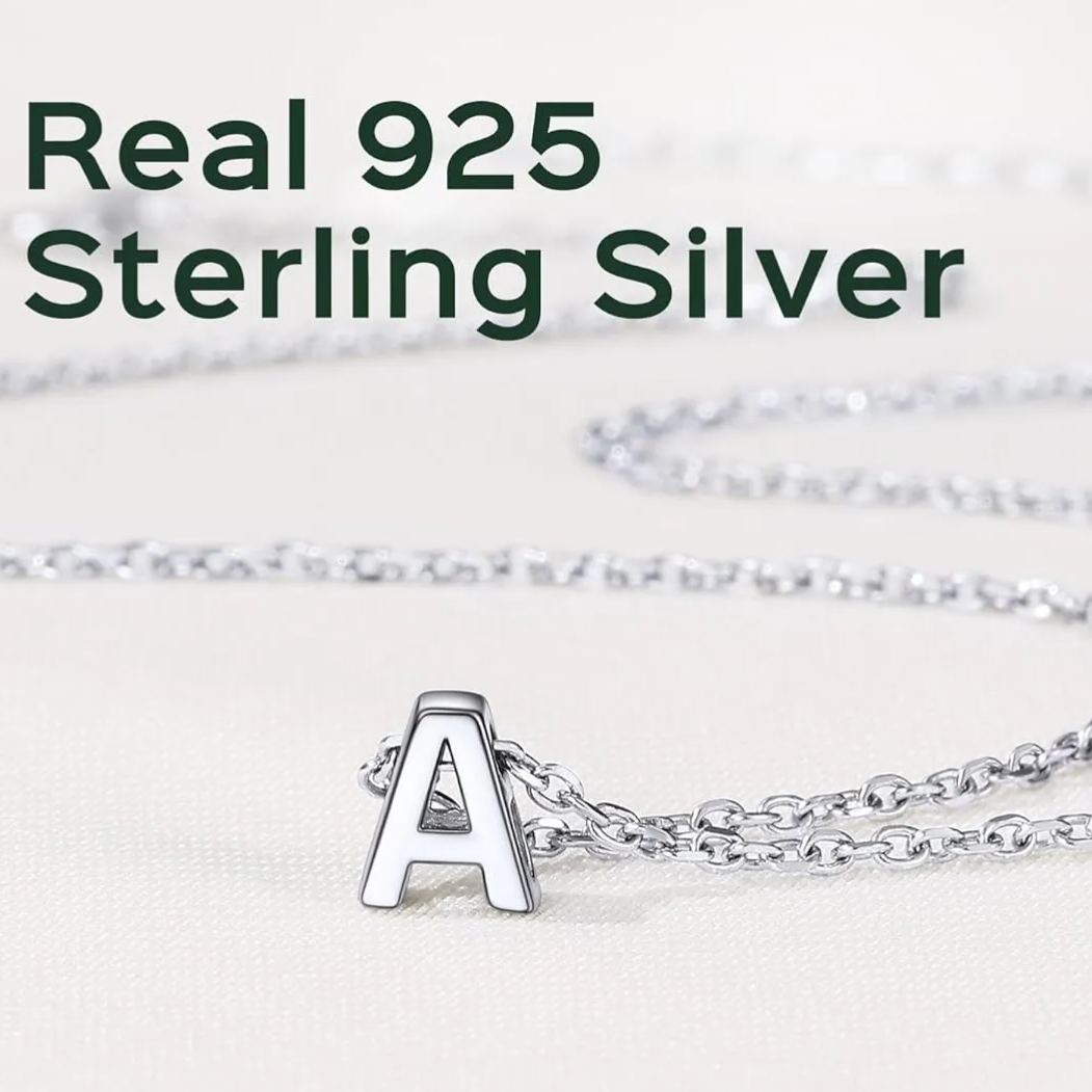 Initial Dainty Necklace for women, silver jewelry, A to Z  jewelry, gift idea