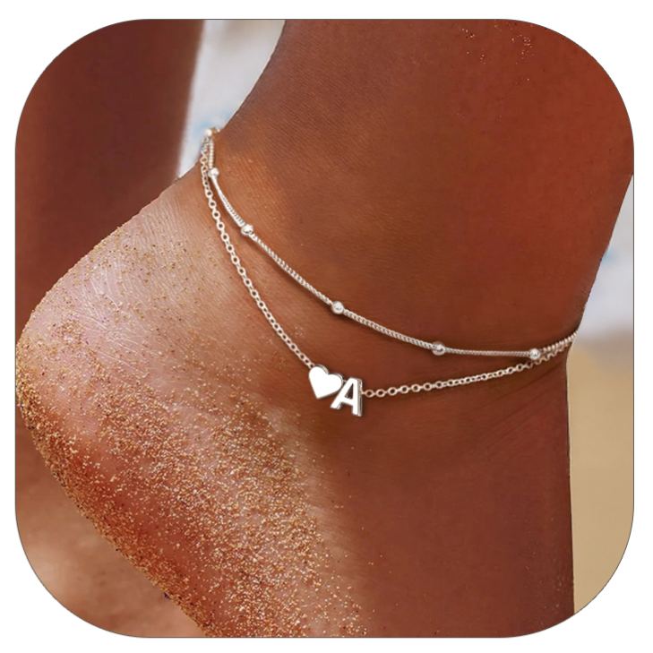 Heart Anklet With Letter