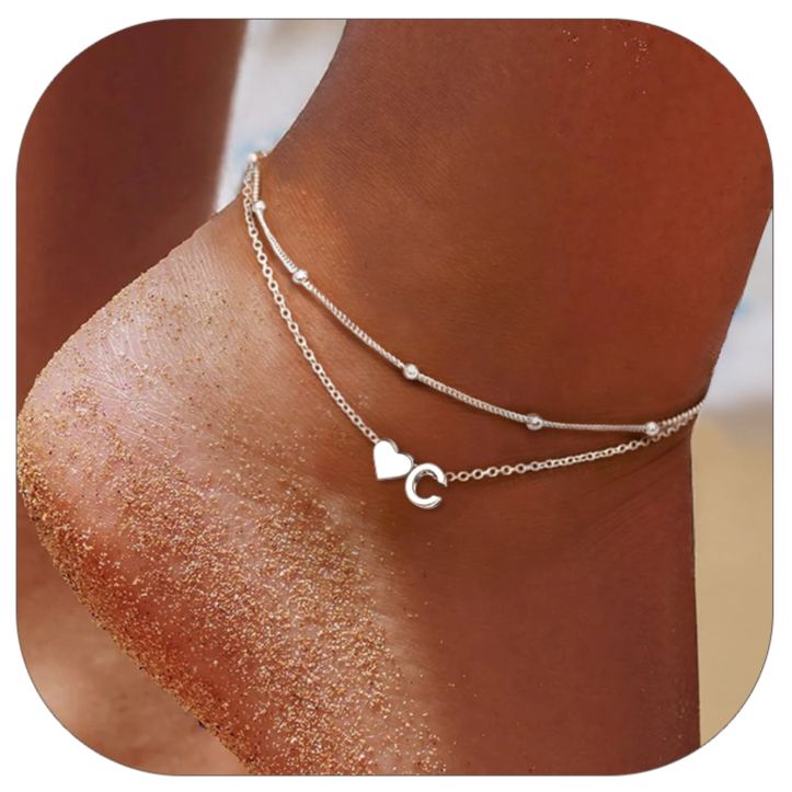 Heart Anklet With Letter