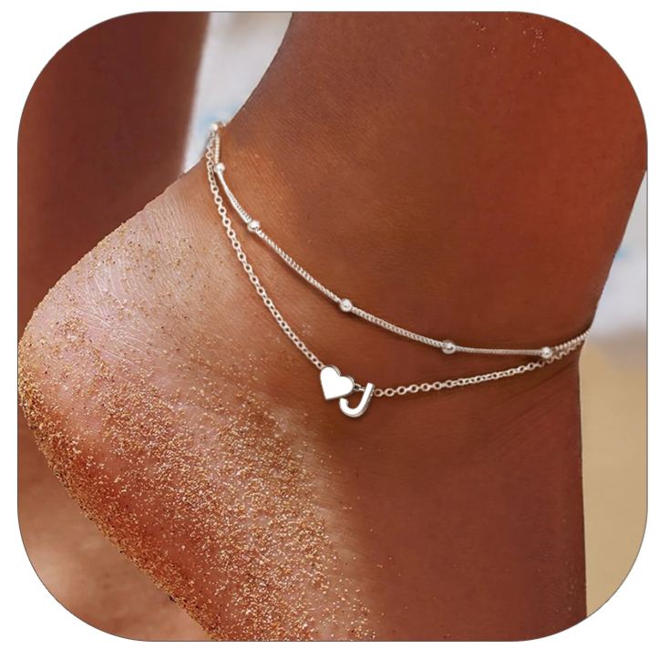 Heart Anklet With Letter
