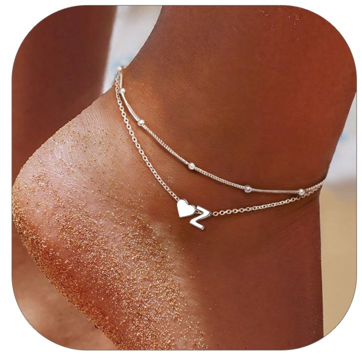 Heart Anklet With Letter