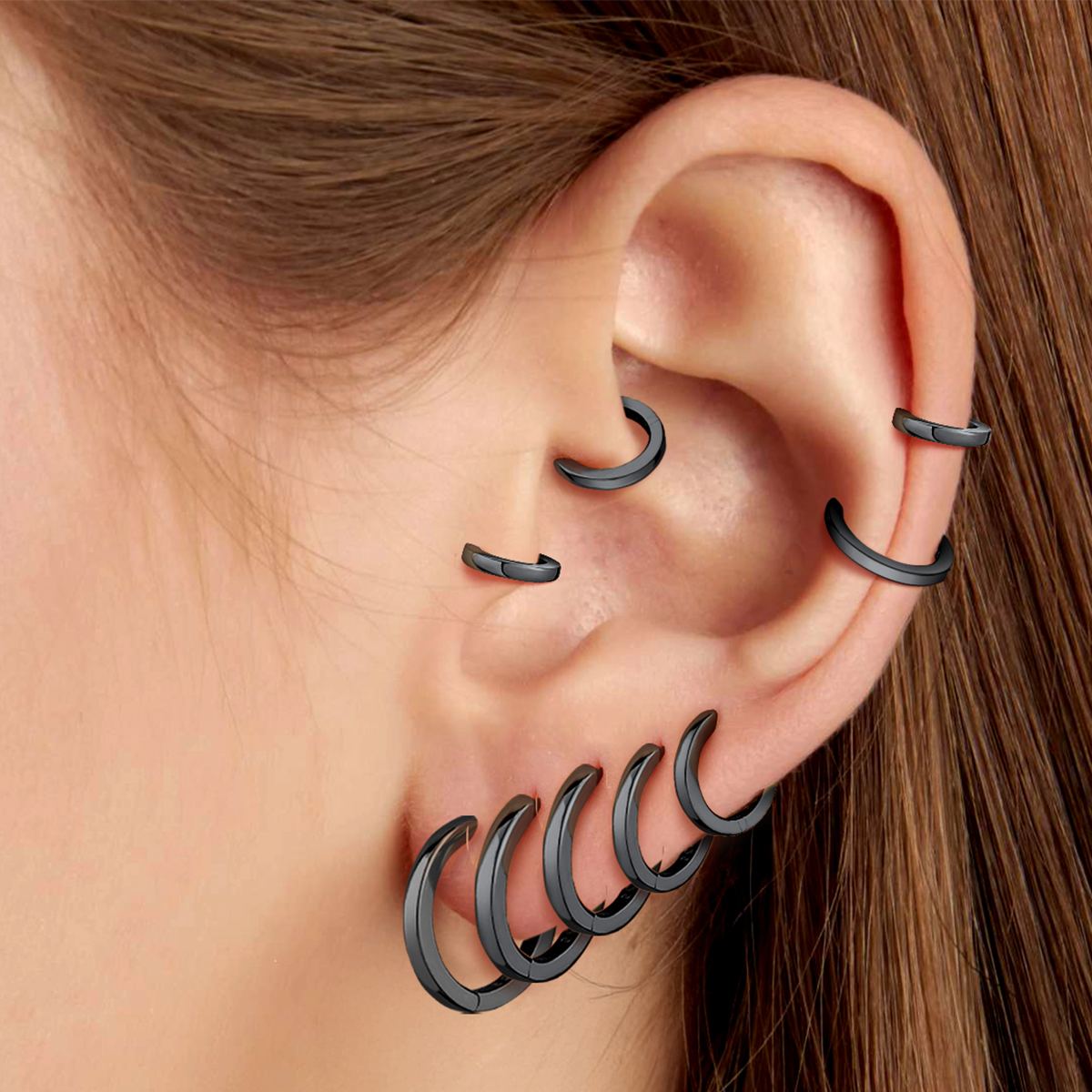 Tiny Cartilage Huggie Hoop Earrings  in Different Size