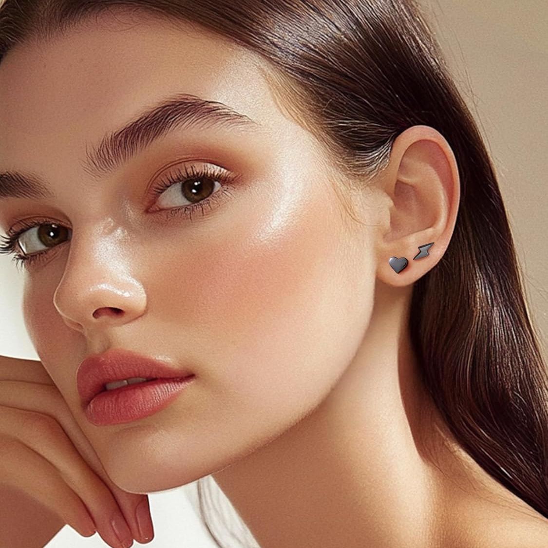 Classic 7mm Heart Stud Earrings for Women and Men,  silver jewelry, gift idea, Sterling silver earrings