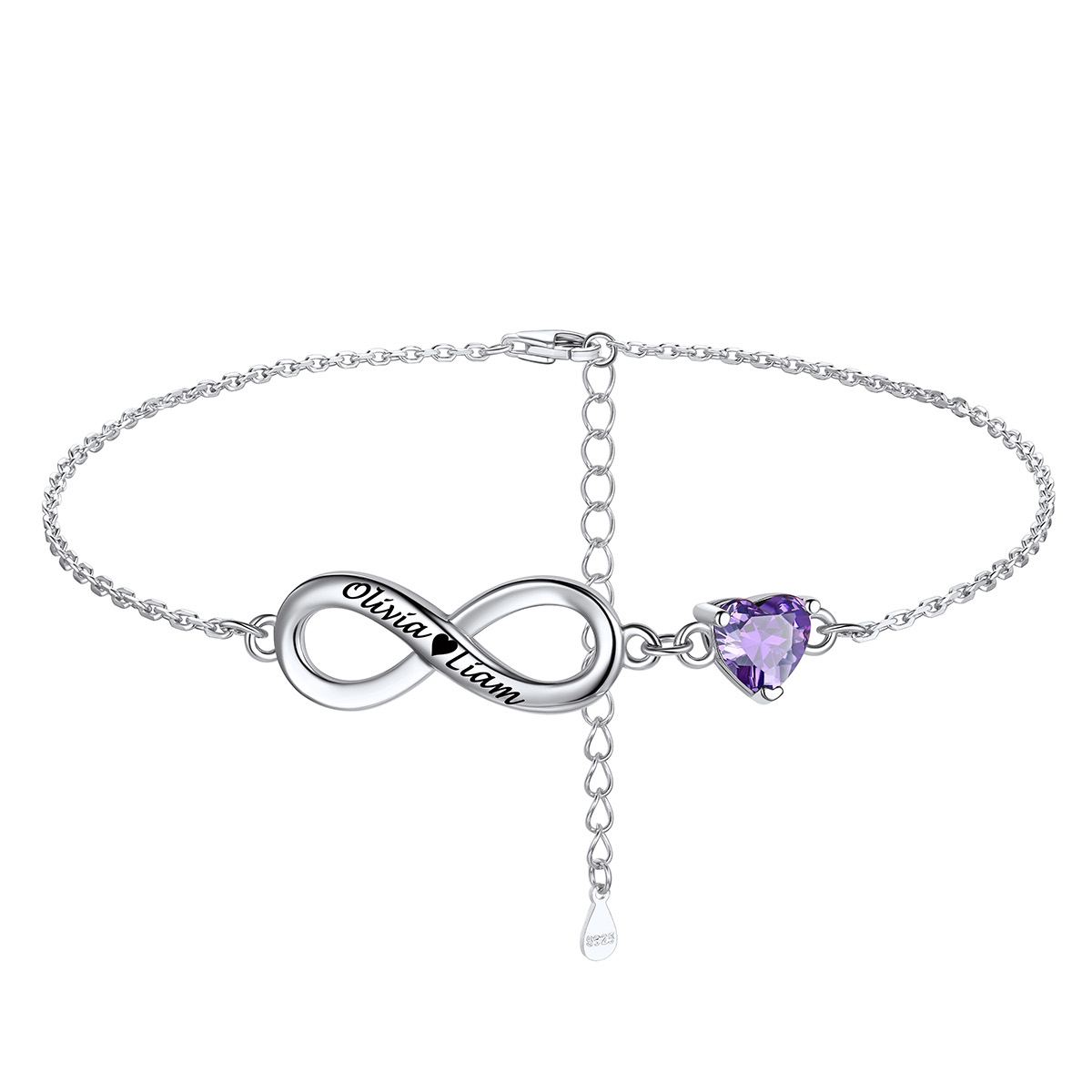 Personalized Custom Birthstone Infinity Anklet