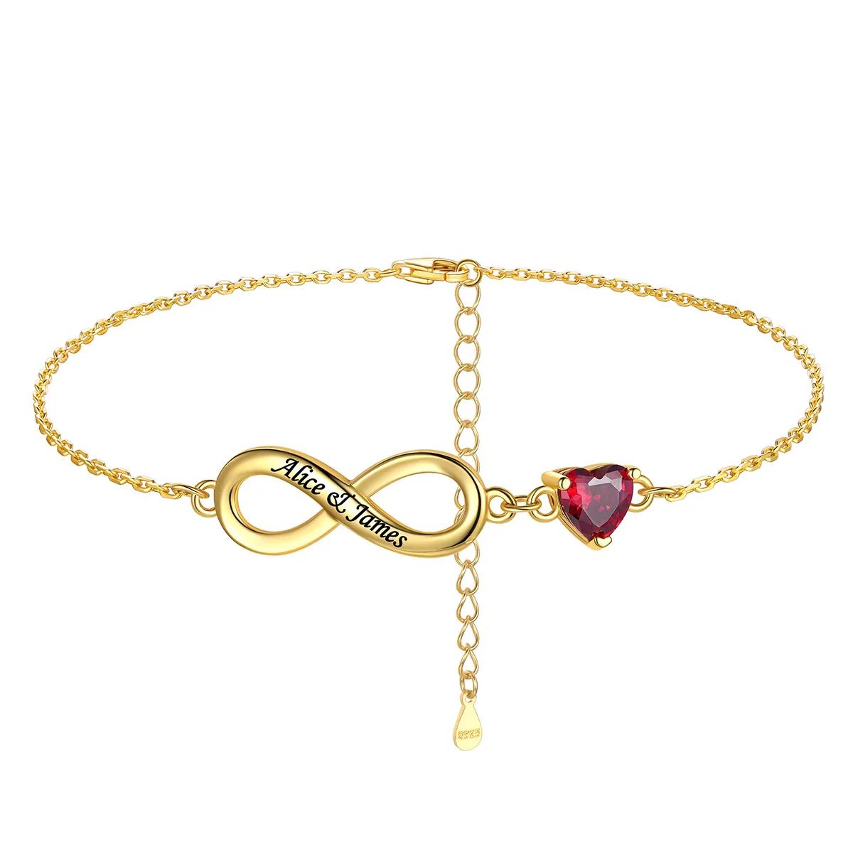 Personalized Custom Birthstone Infinity Anklet