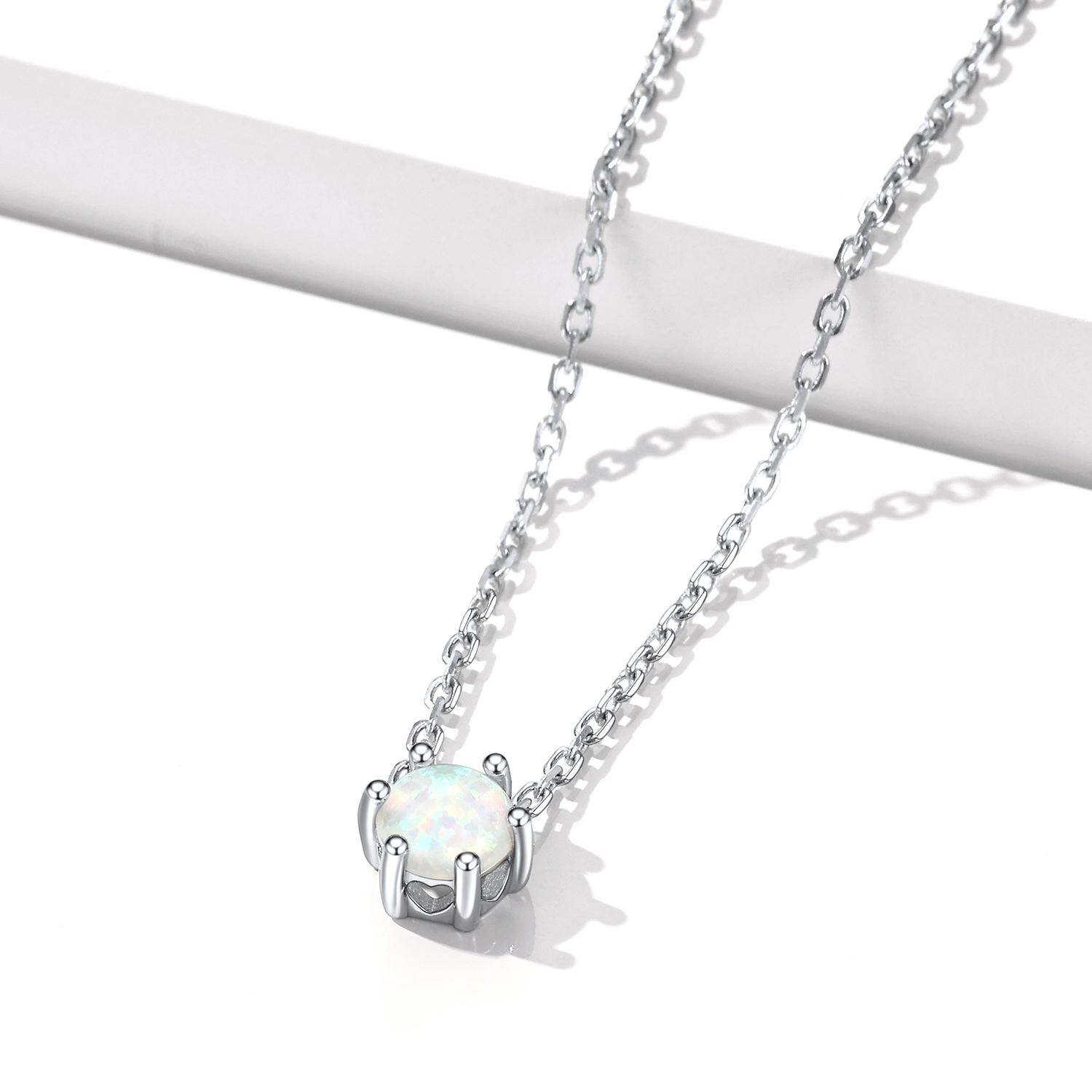 Sterling Silver 6mm Opal Anklet for Women