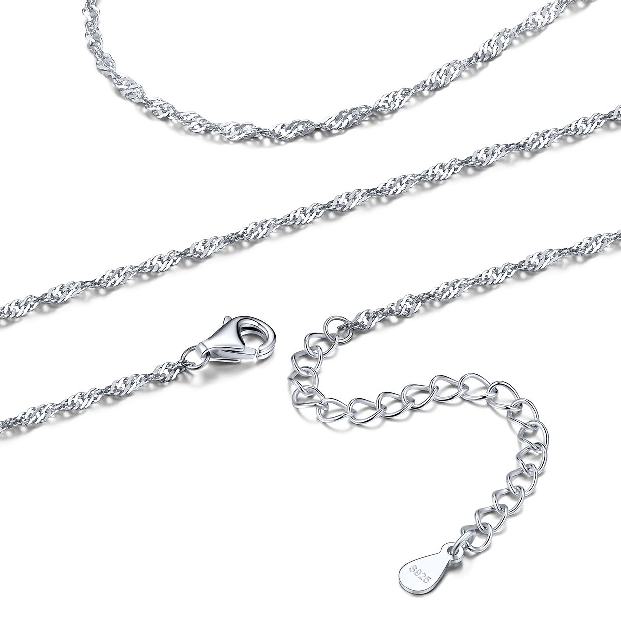 Sterling Silver Wave Chain For Women