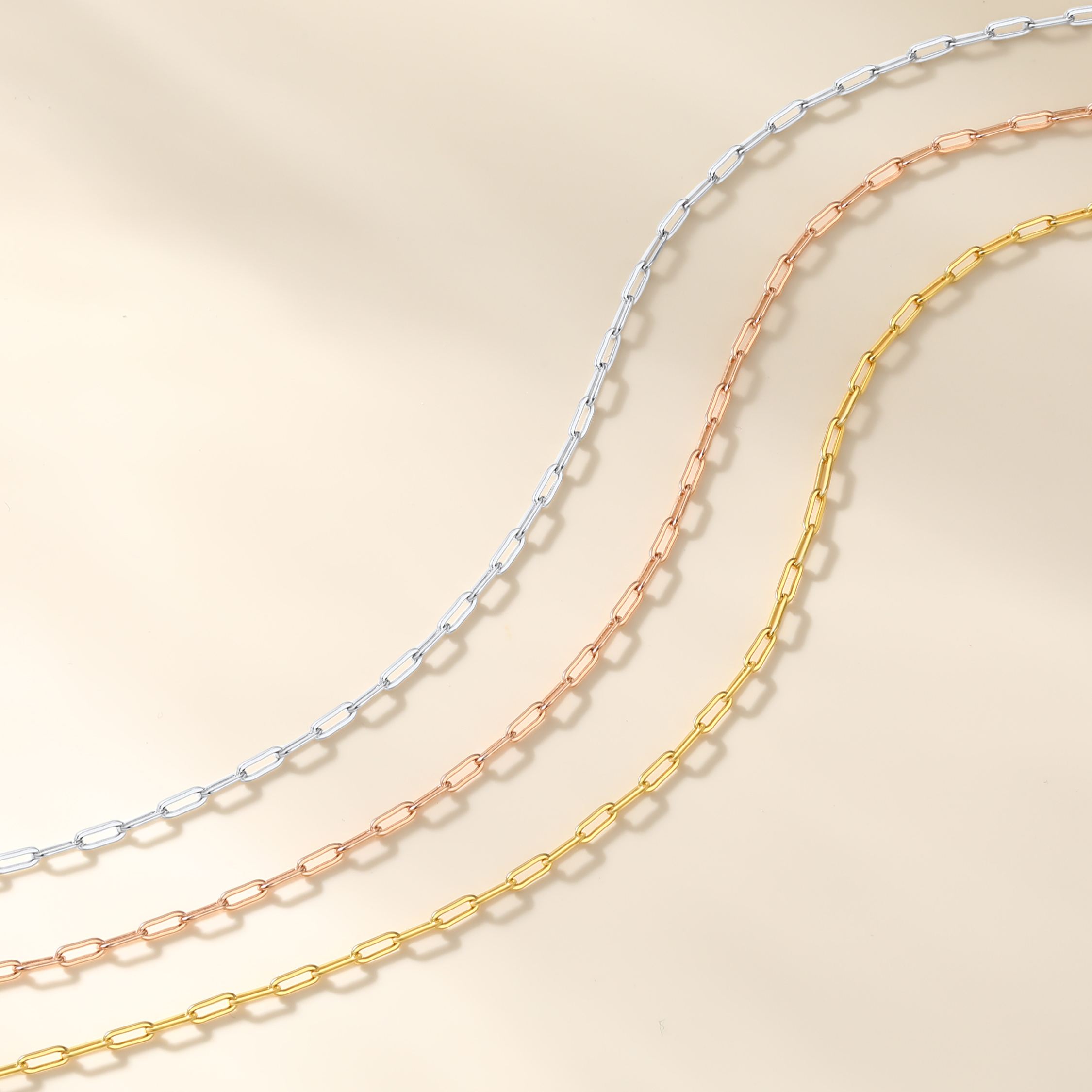 1.7mm Sterling Silver Paperclip Necklace For Women