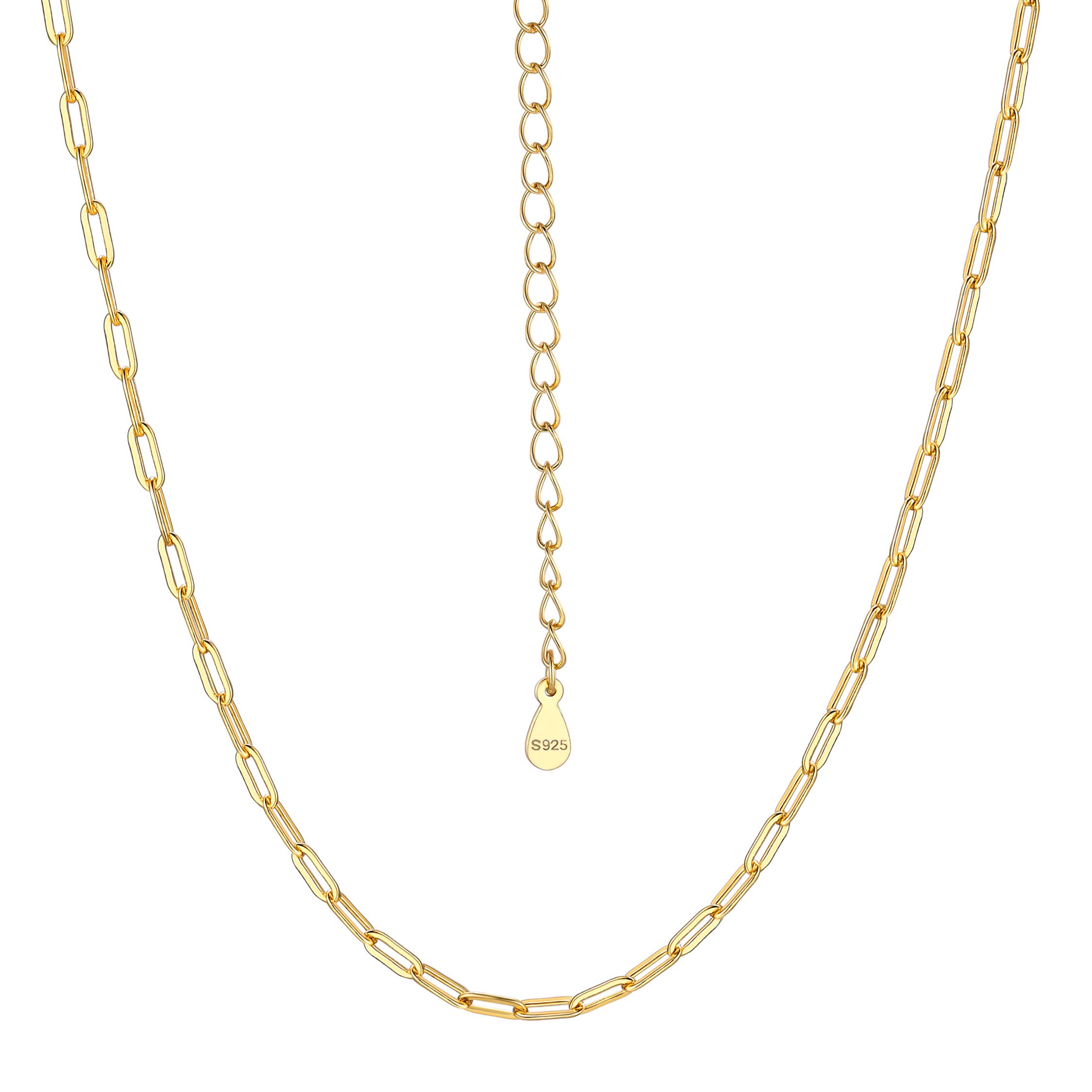 1.7mm Sterling Silver Paperclip Necklace For Women