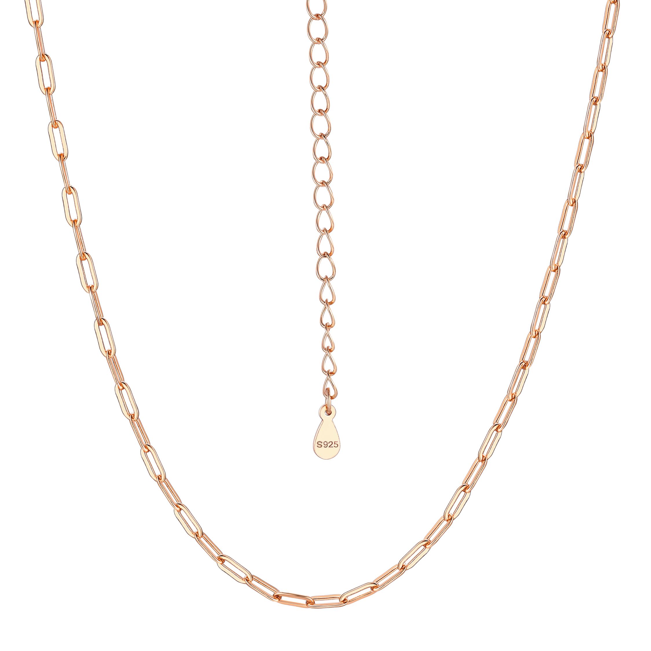 1.7mm Sterling Silver Paperclip Necklace For Women