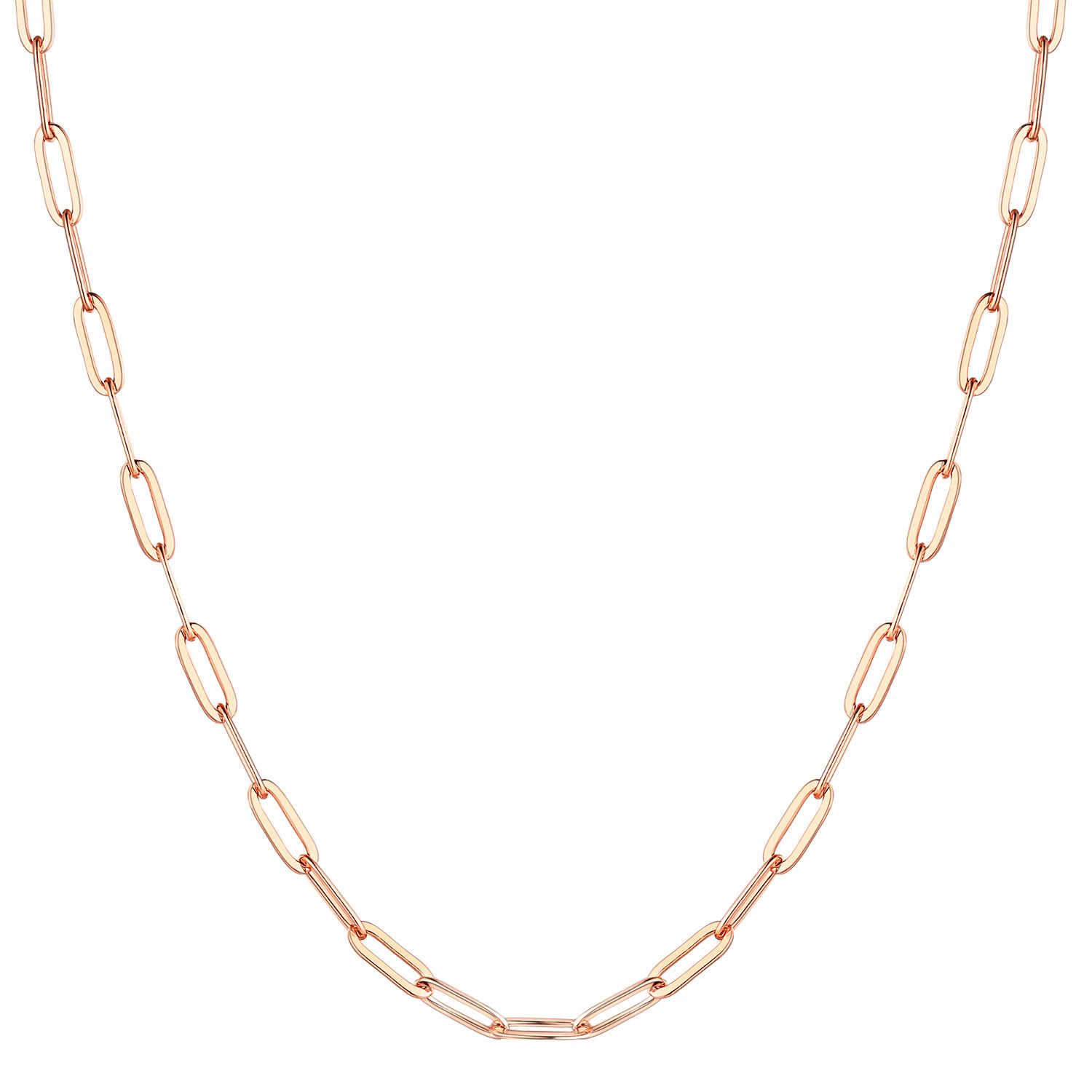 1.7mm Sterling Silver Paperclip Necklace For Women