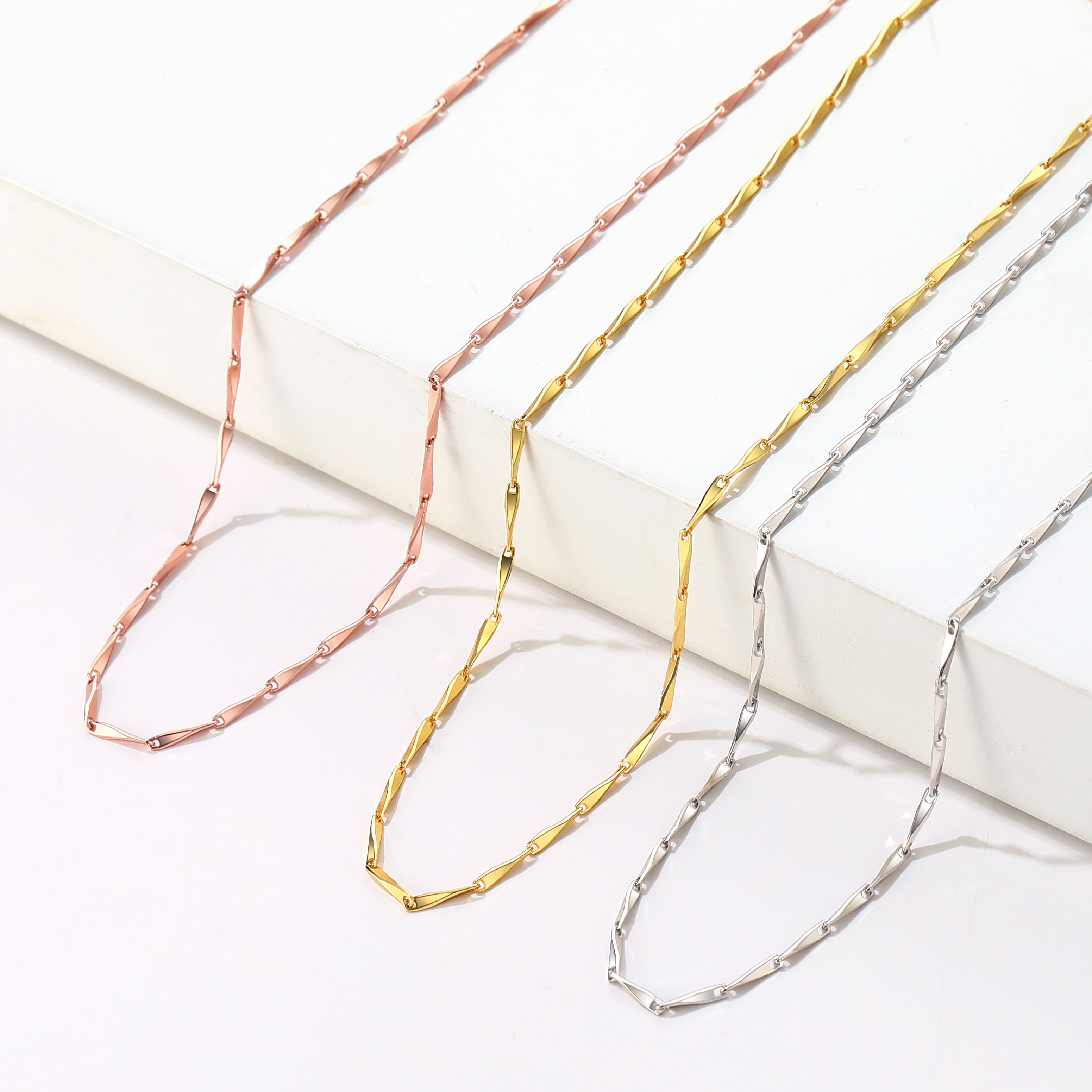 Minimalist Sterling Silver Bar Link Chain Necklace