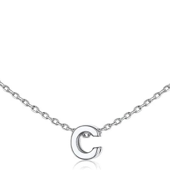 Initial Dainty Necklace for women, silver jewelry, A to Z  jewelry, gift idea