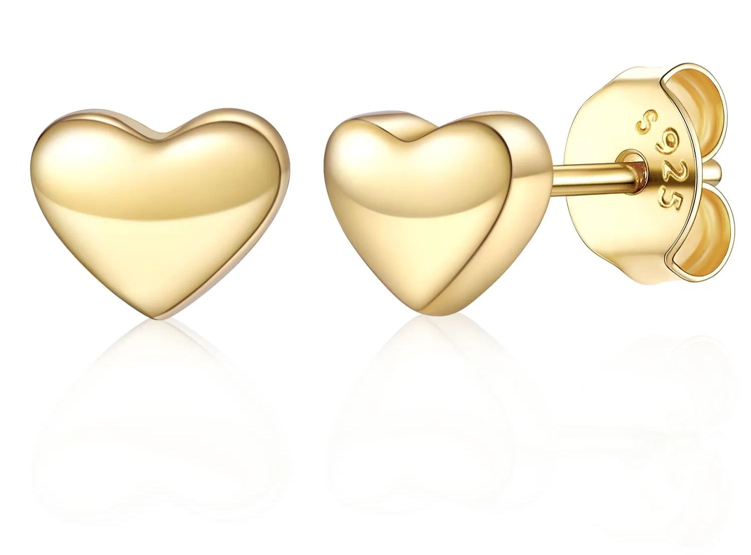 7mm Heart Stud Earrings
