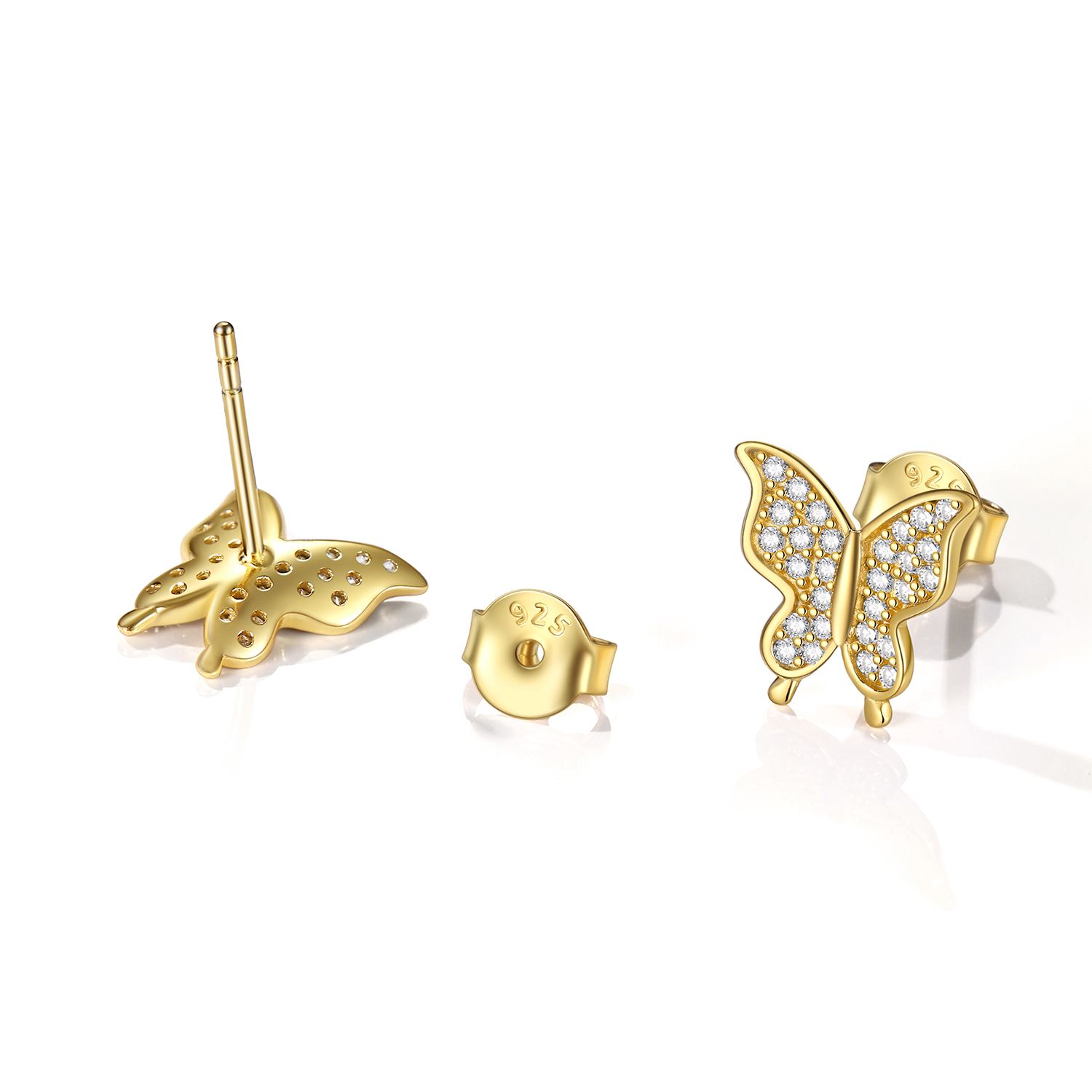 Sterling Silver Butterfly Stud Earrings for Her