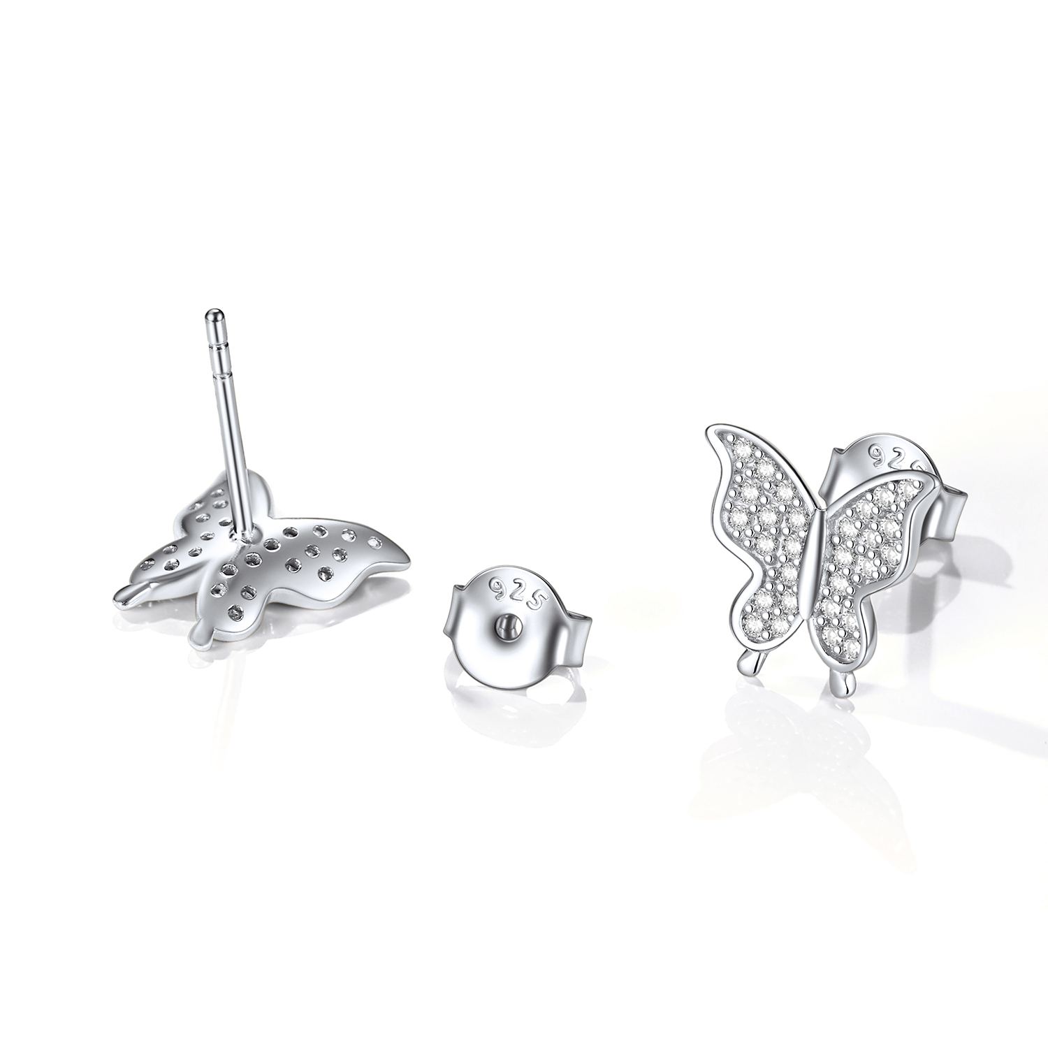 Sterling Silver Butterfly Stud Earrings for Her