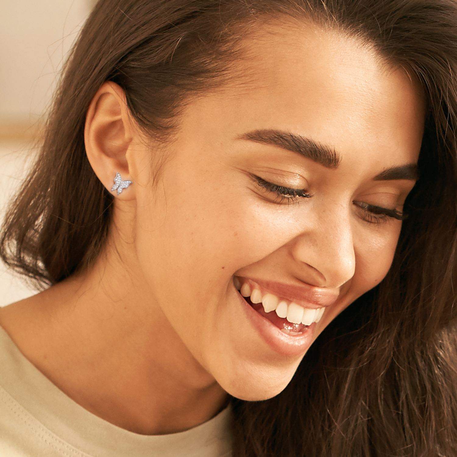 Sterling Silver Butterfly Stud Earrings for Her
