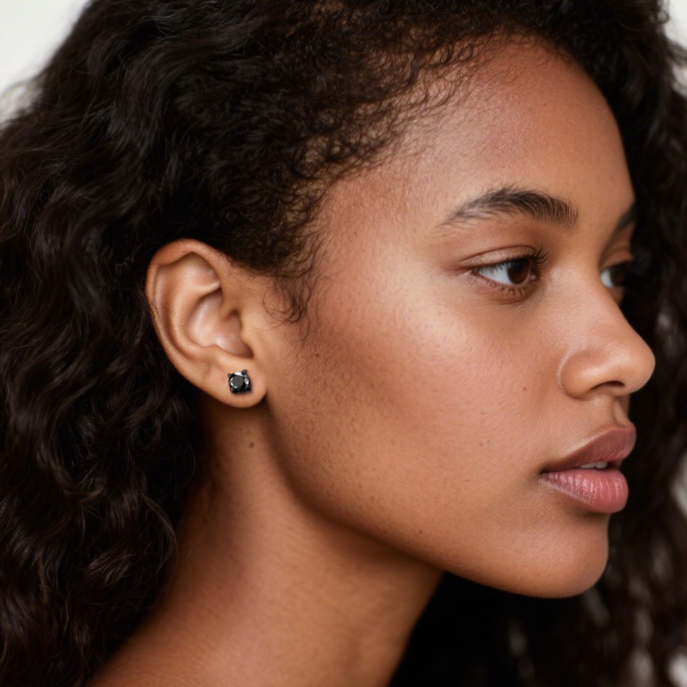 Sterling Silver Black Zircon Stud Earrings for Her for Him