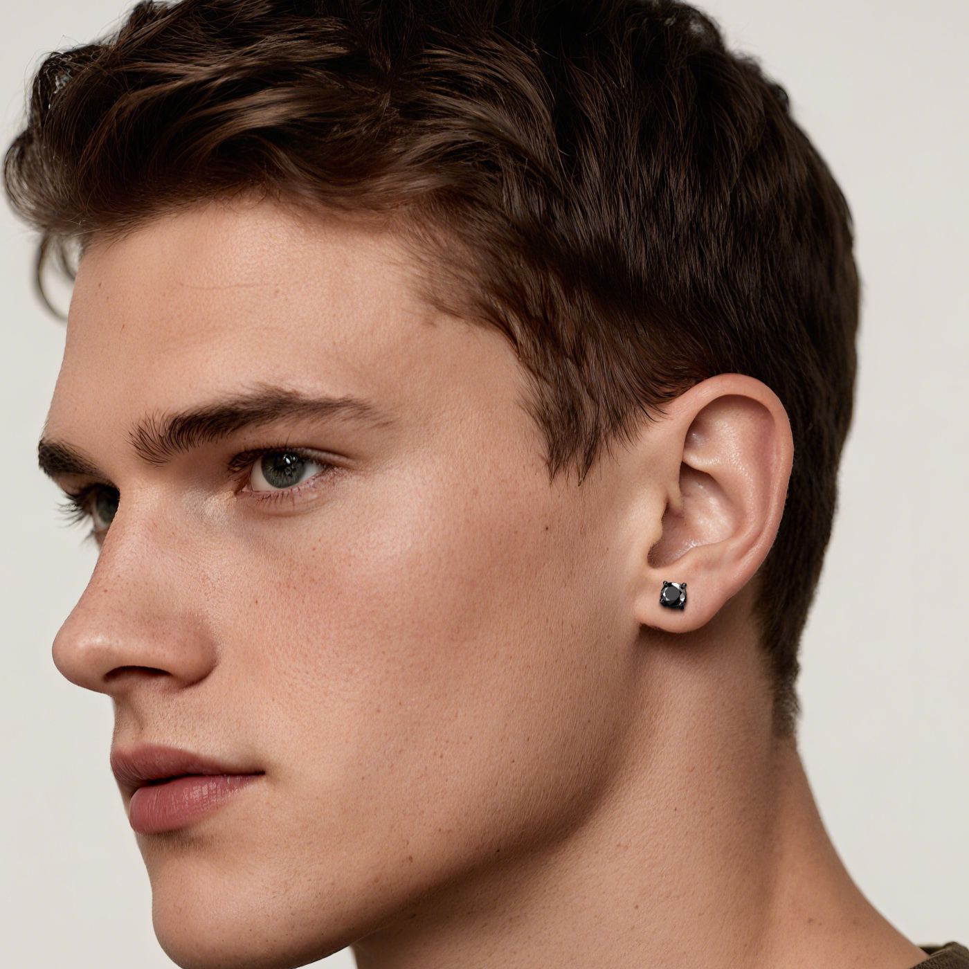 Sterling Silver Black Zircon Stud Earrings for Her for Him