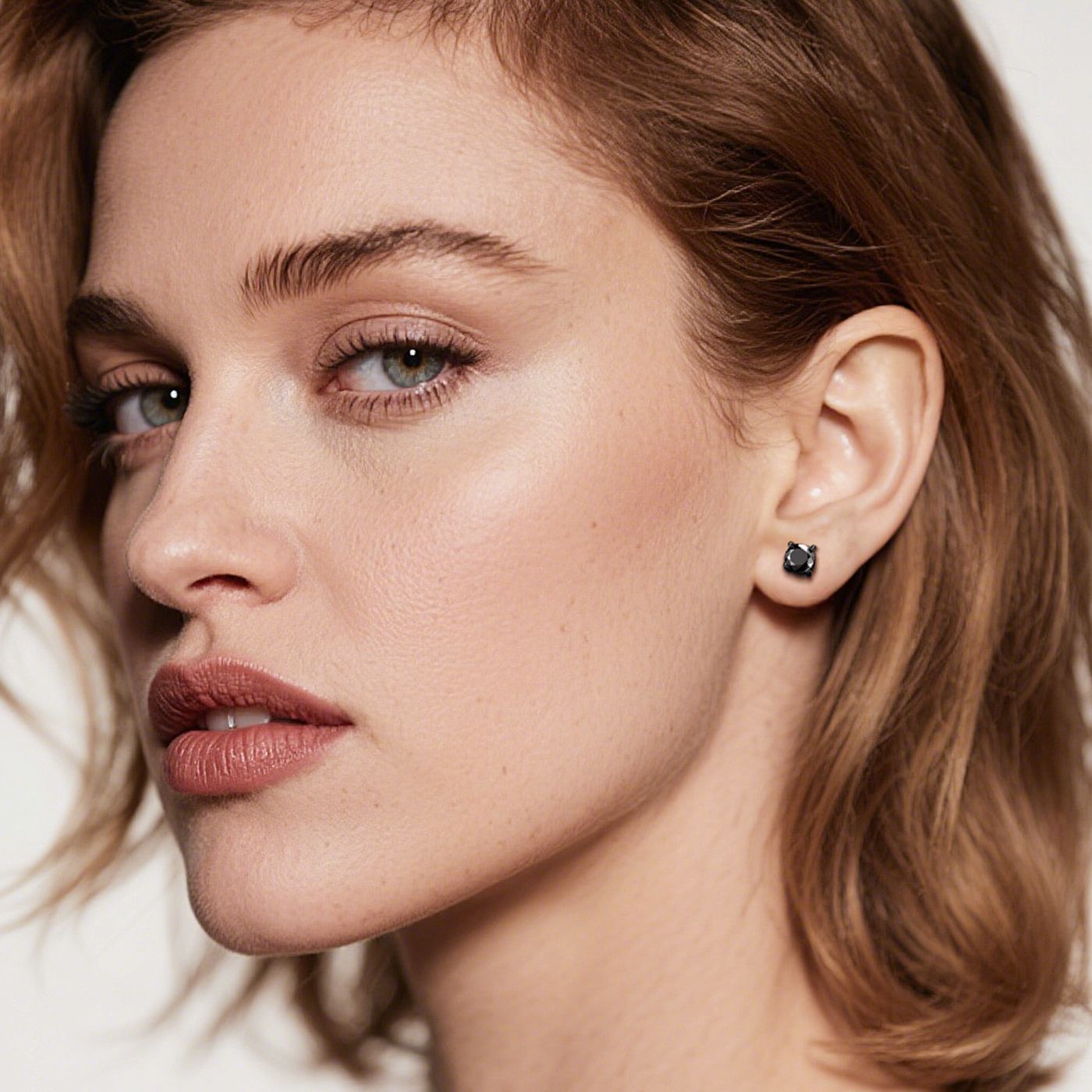 Sterling Silver Black Zircon Stud Earrings for Her for Him