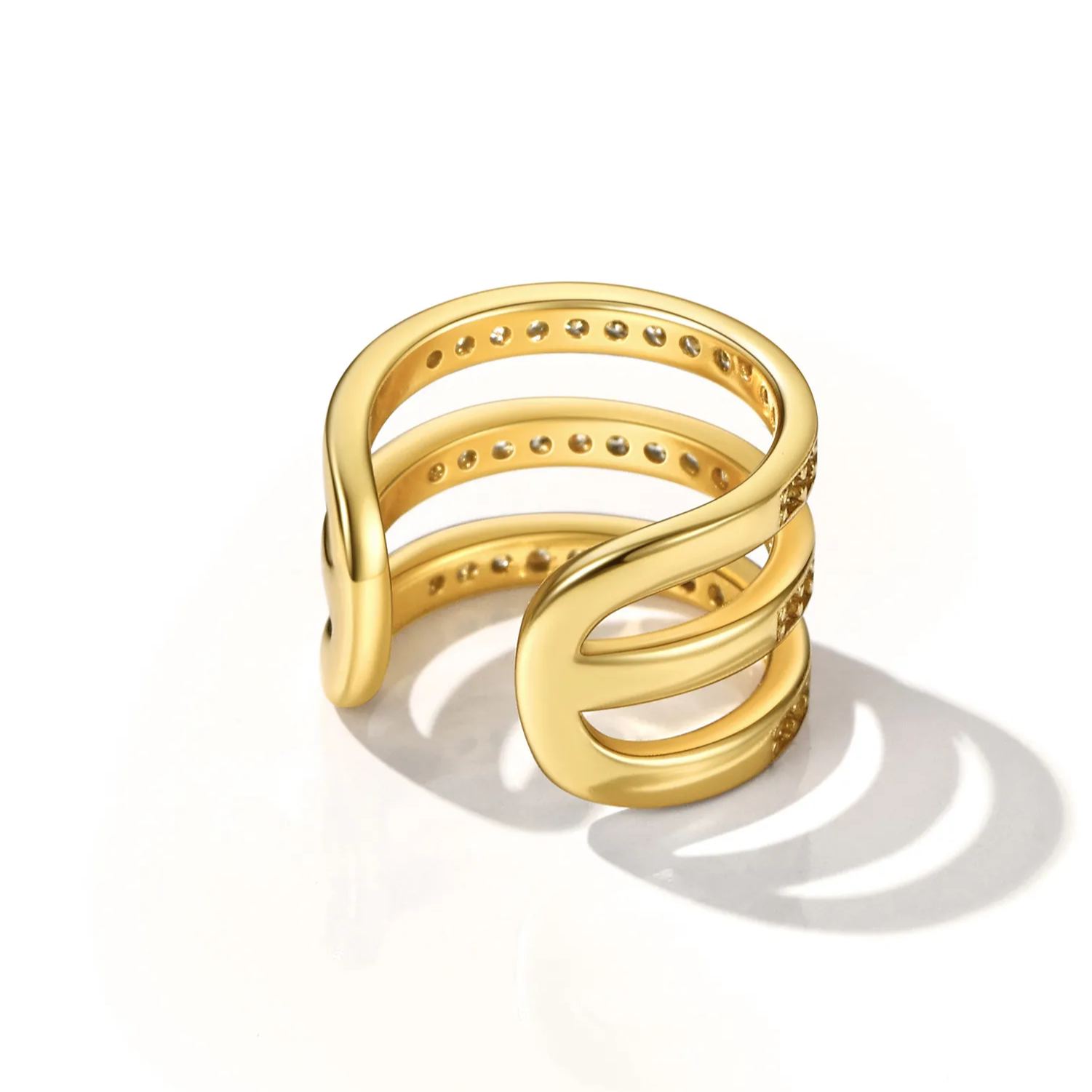 Sterling silver Three-Layer Earrings Clips for Her