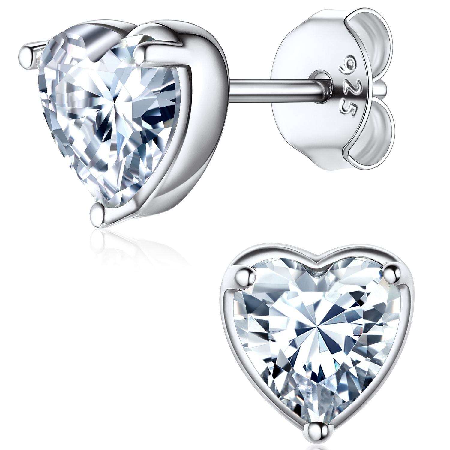 Heart Birthstone Halo Stud Earrings for women, april birthstone, Diamond Jewelry, Aries Birthstone, Taurus Birthstone, birthstone necklace, gift idea