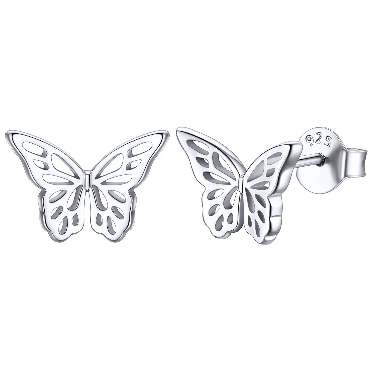Silver Butterfly Stud Earrings