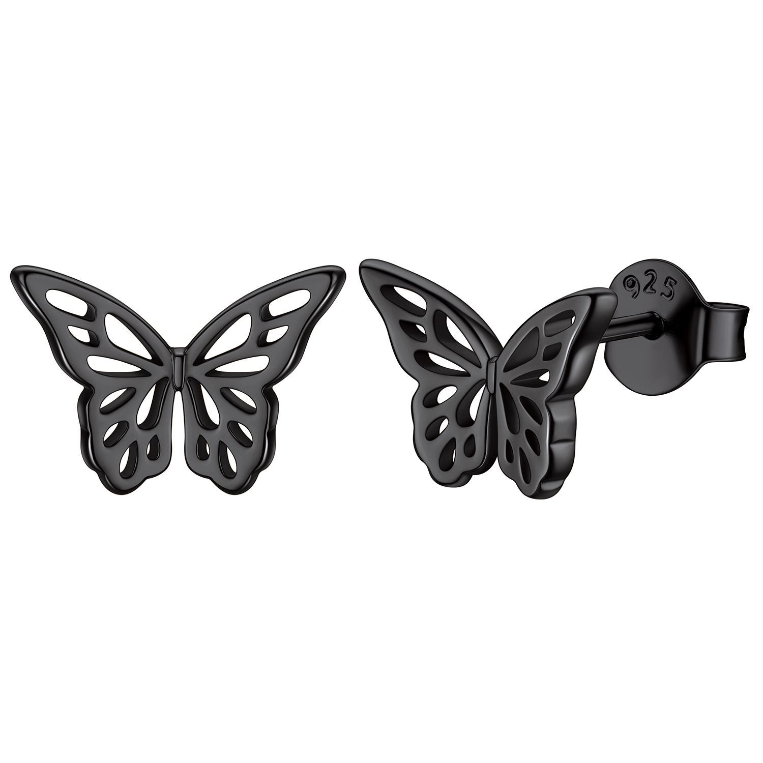 Black Butterfly Stud Earrings