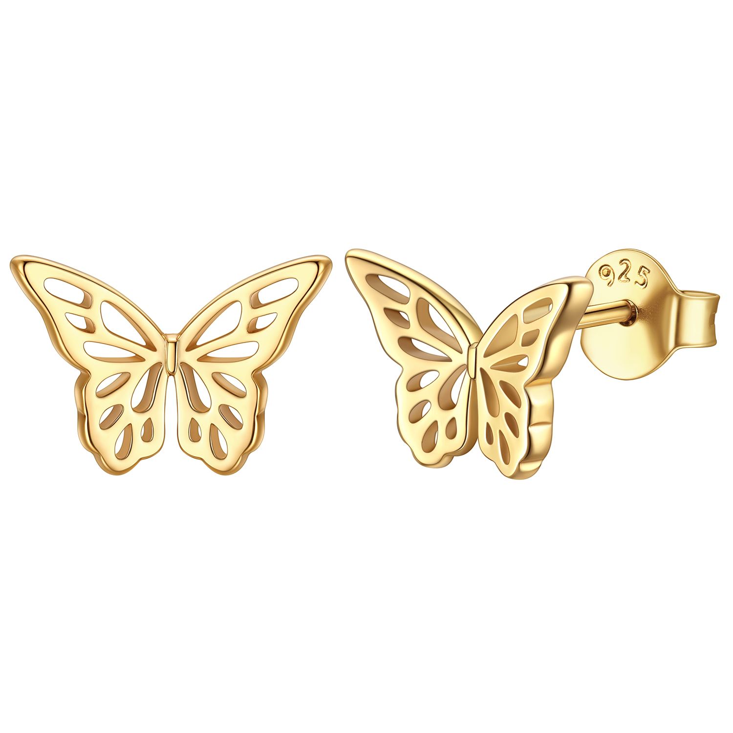 Gold Butterfly Stud Earrings