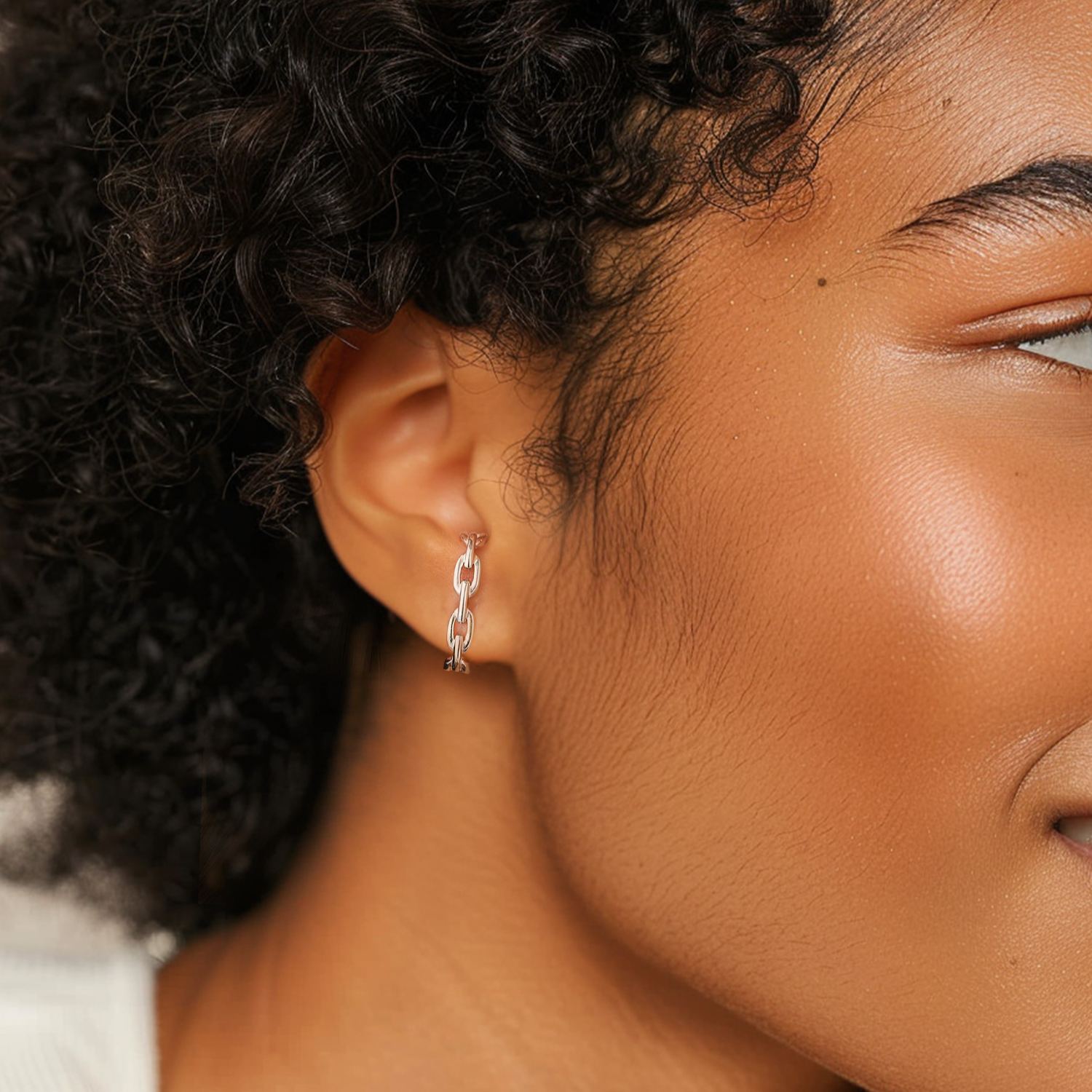 Sterling Silver Chain Stud Earrings for Her