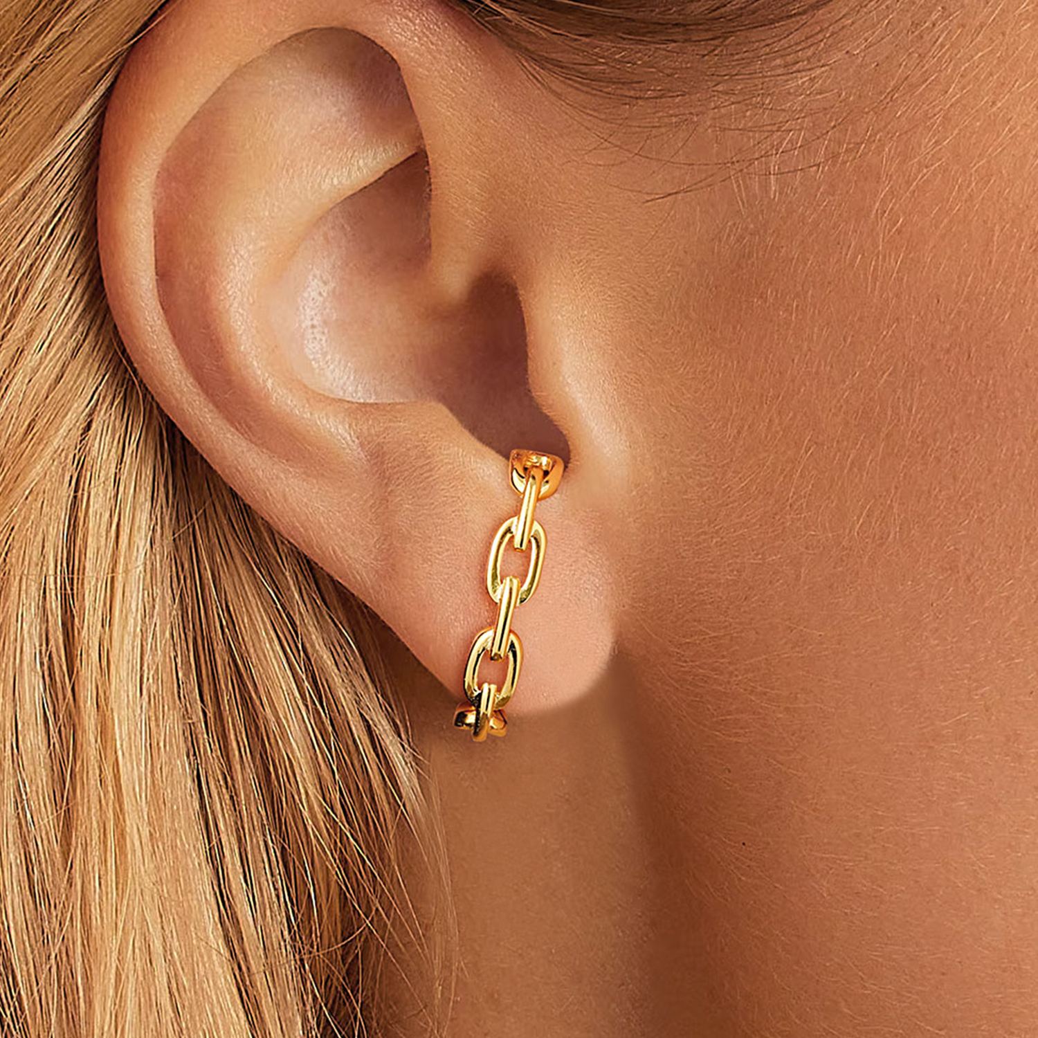 Sterling Silver Chain Stud Earrings for Her