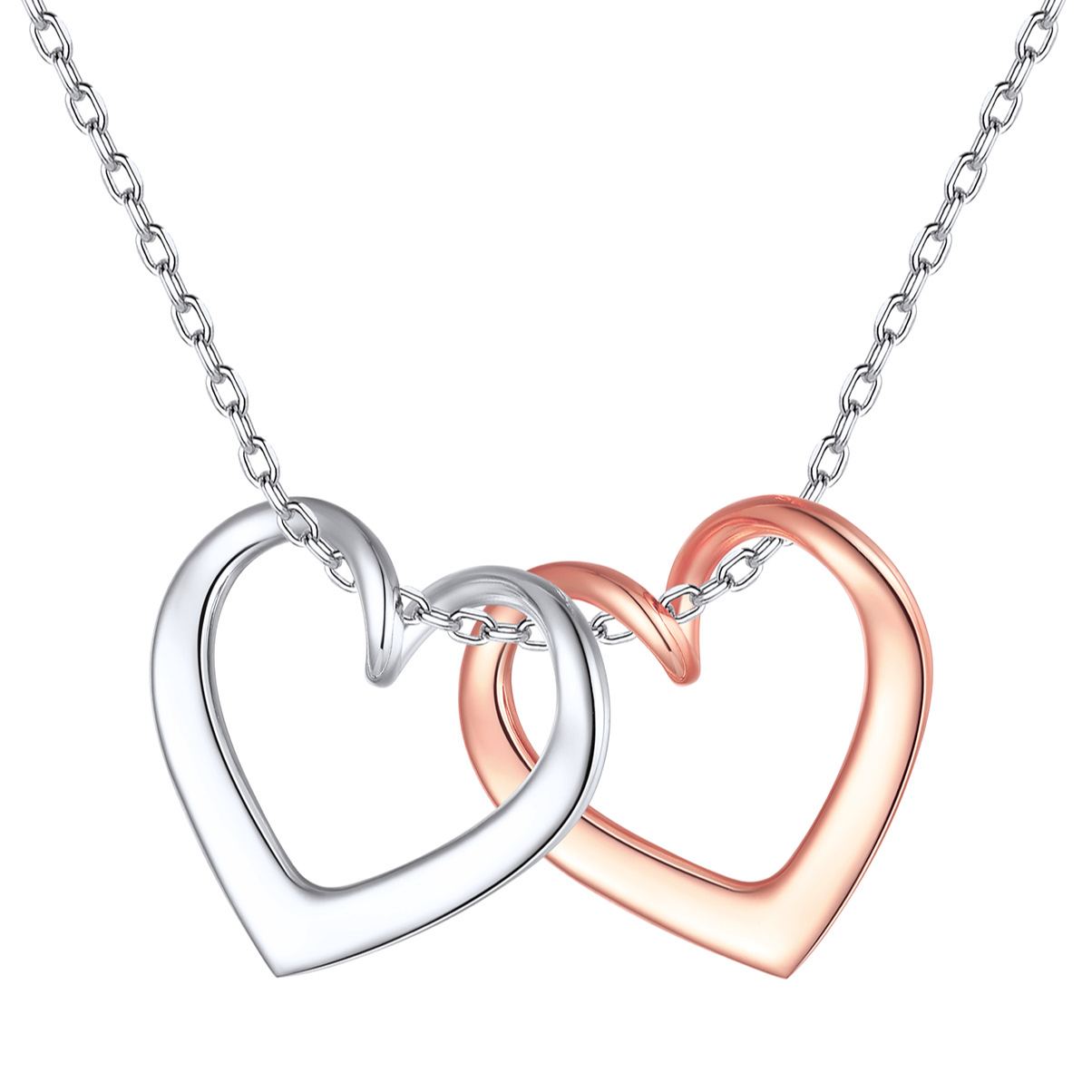 Sterling Silver Twist Heart Pendant Necklace for Her