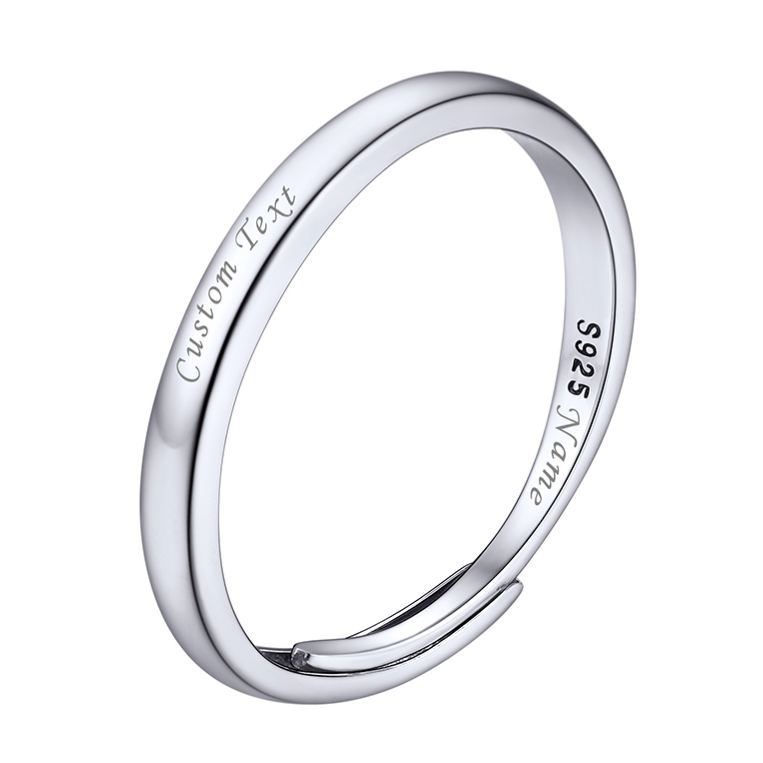 ChicSilver Custom Sterling Silver Engravable Ring Wedding band For Her