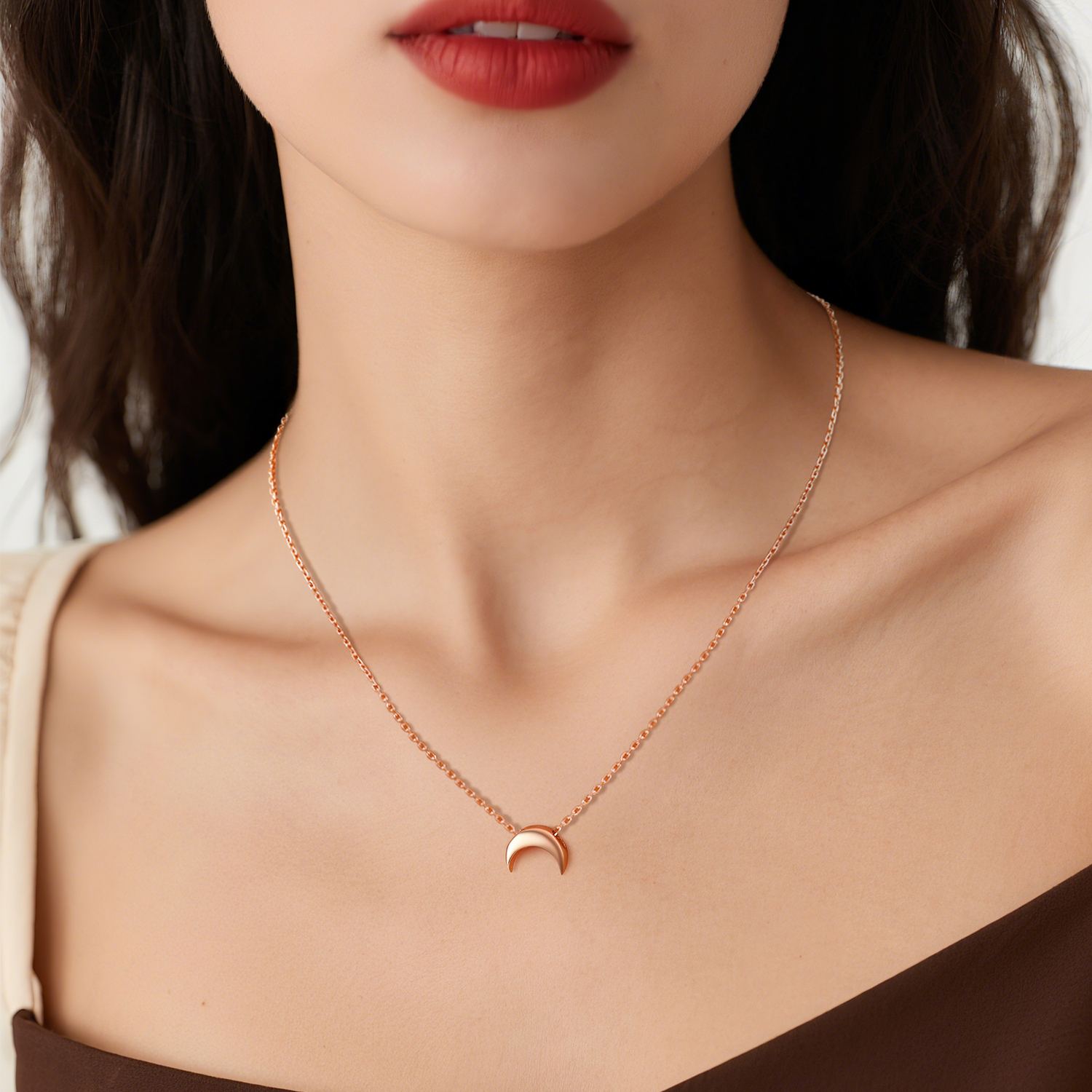 Moon Dainty Pendant Necklace
