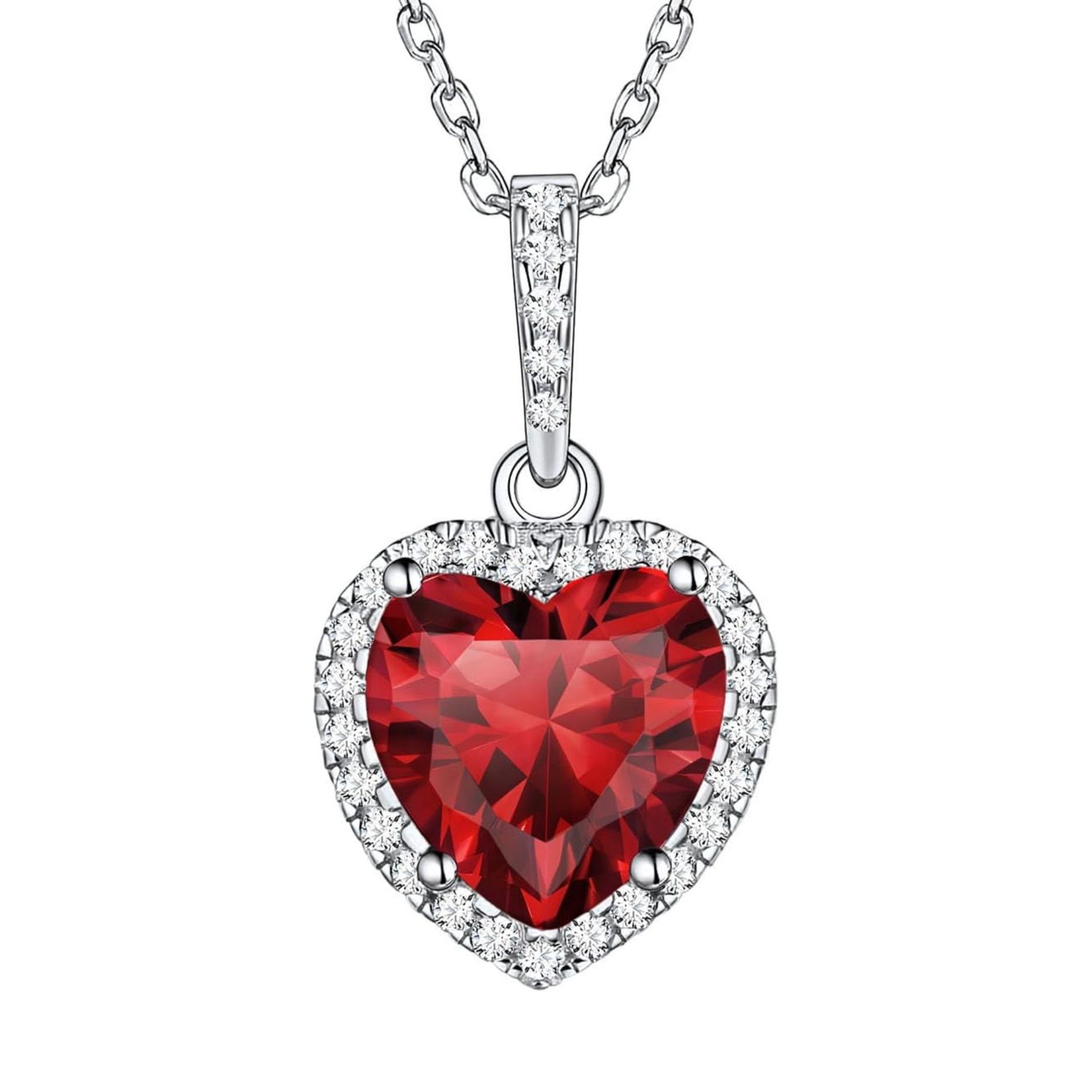 Heart Birthstone With Cubic Zirconia Necklace