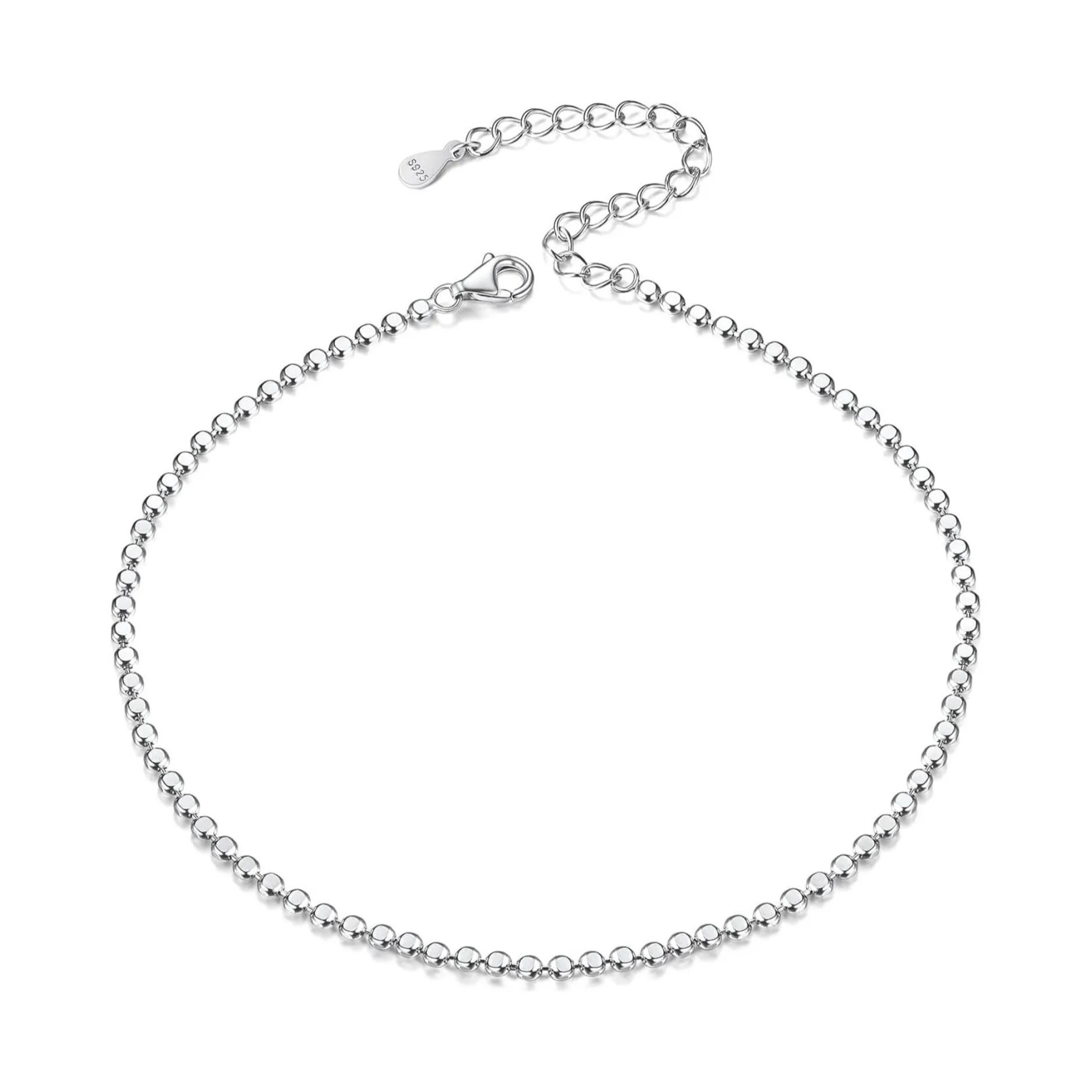 Flat Round Cute Ball Bead Chain Anklet