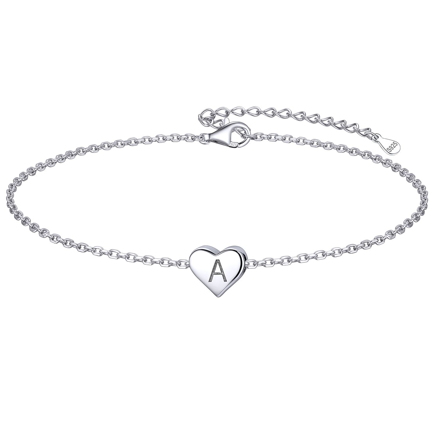 Small Heart & Dainty Initial Letter Bracelet
