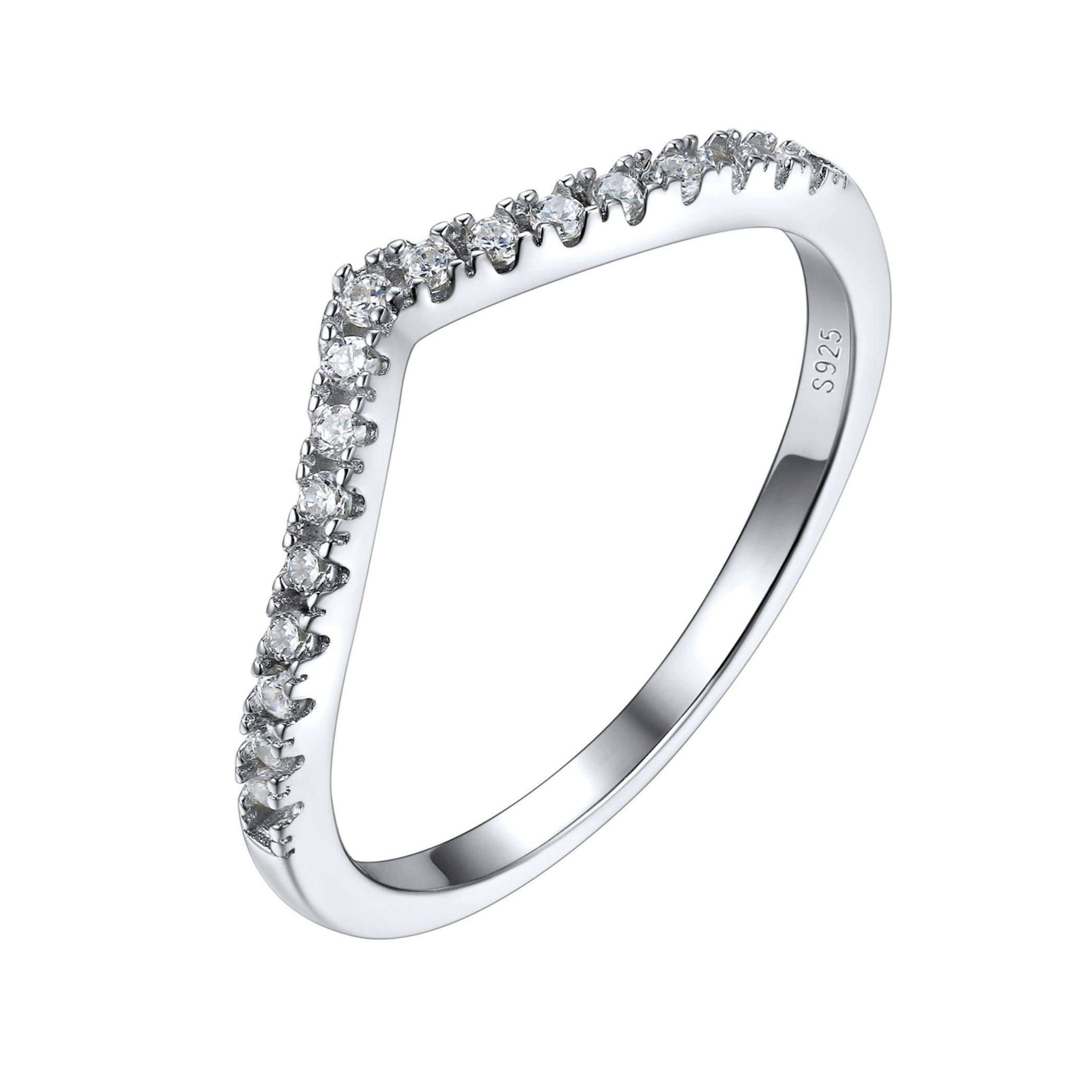 Cubic Zirconia Wishbone Ring