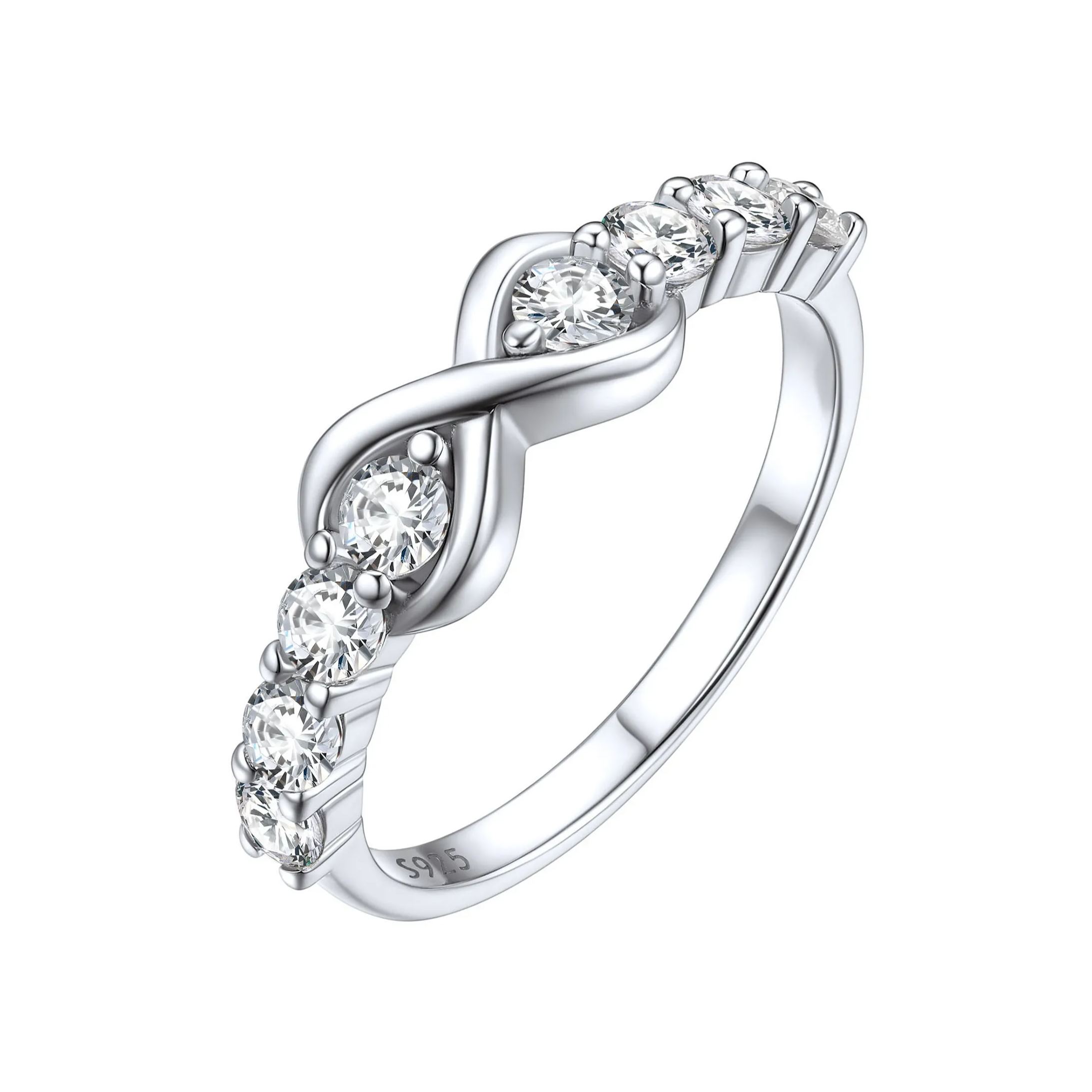 Simple Infinity Knot Promise Band Rings