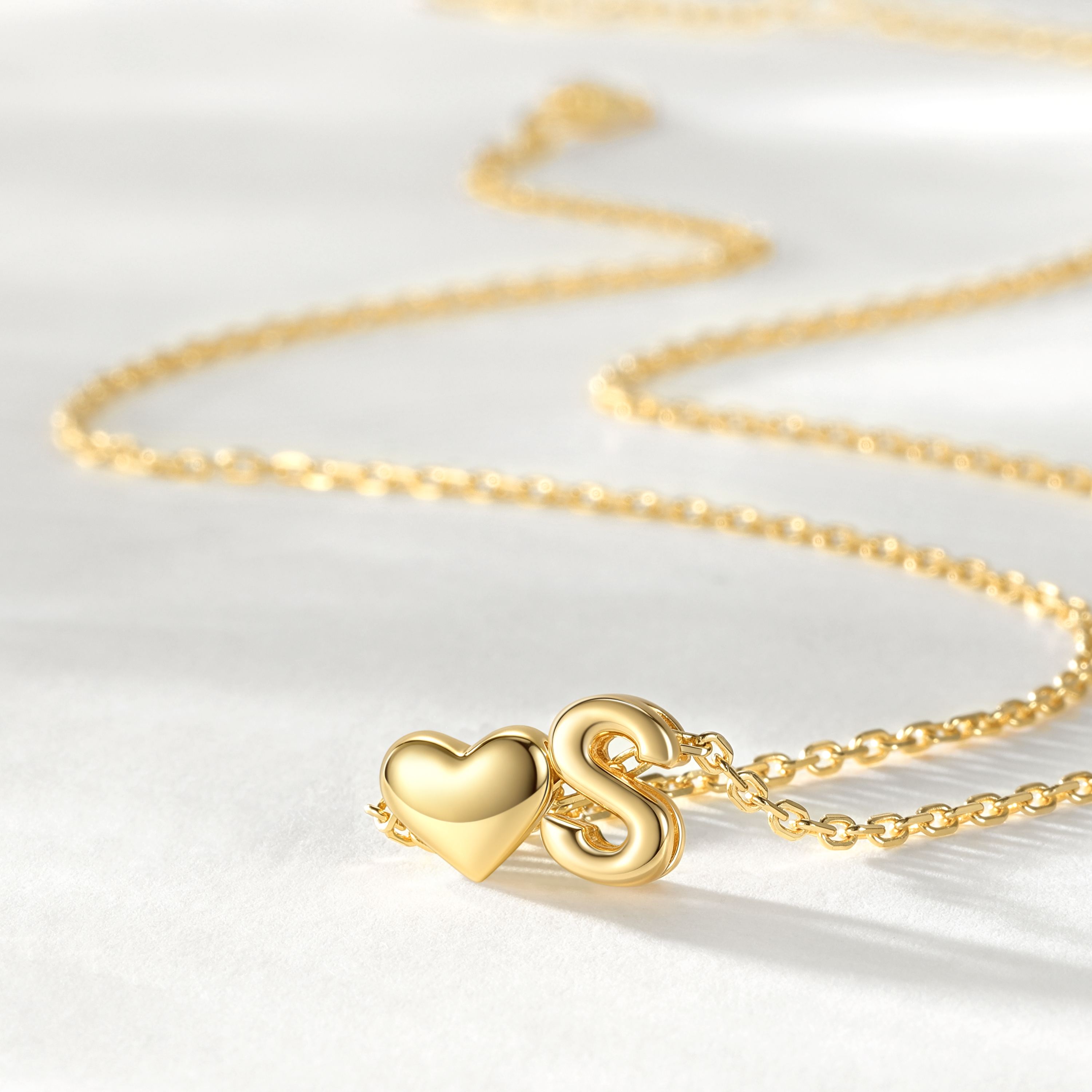 Heart & Initial Pendant Necklace