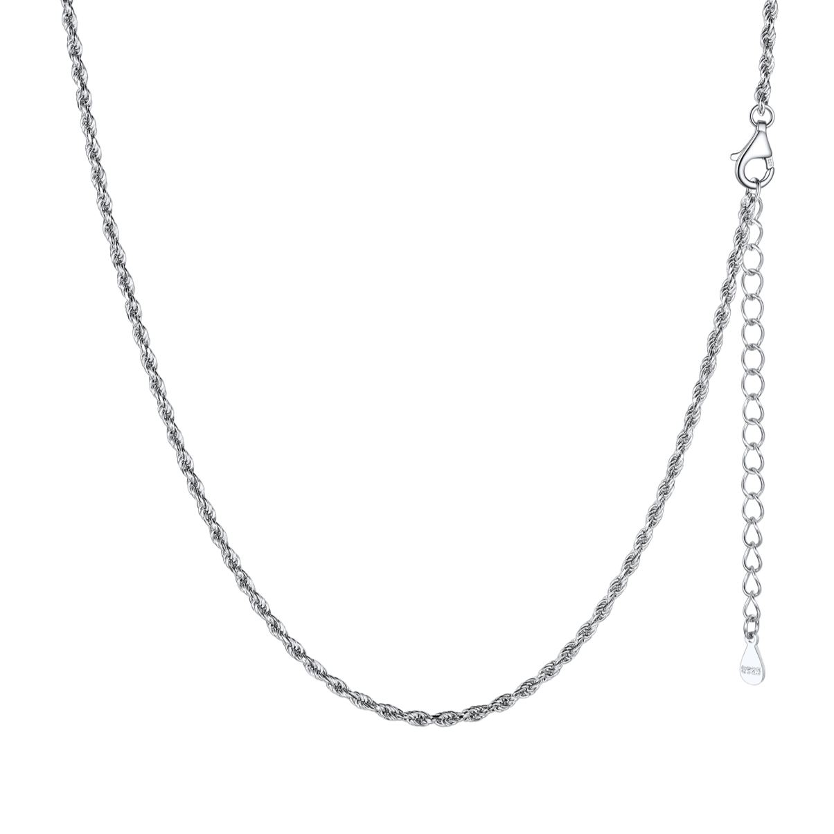 Thin Sterling Silver Cable Chain Necklace