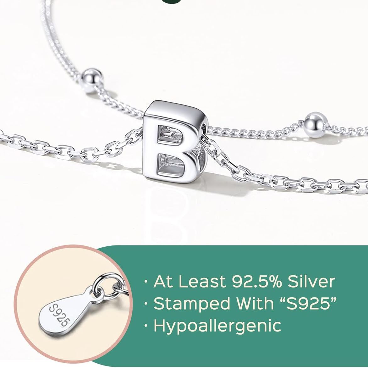 Sterling Silver Dainty Layered Initial Necklace